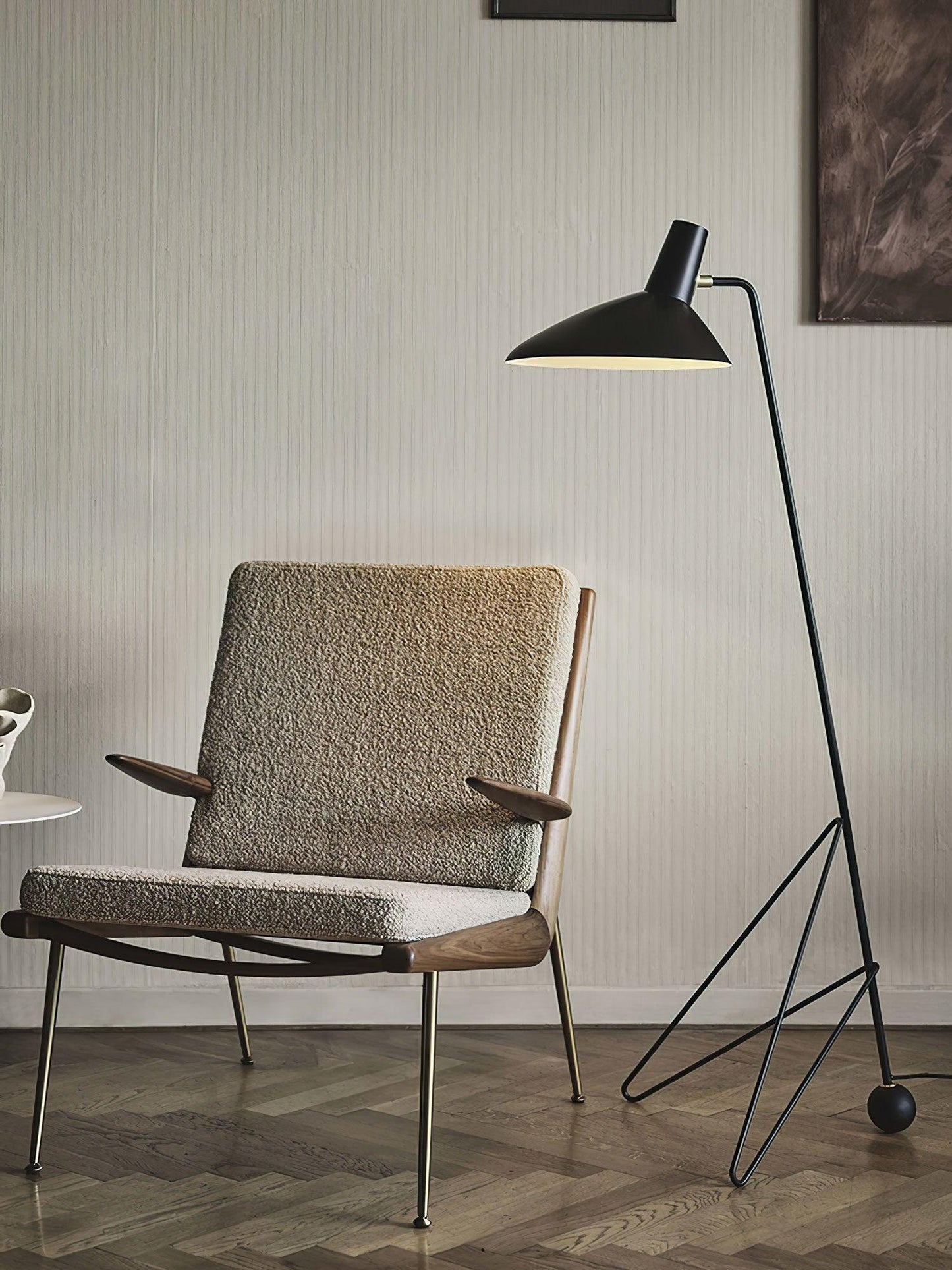 Svelte Noir Floor Lamp - Adjustable LED Lighting, Black Metal