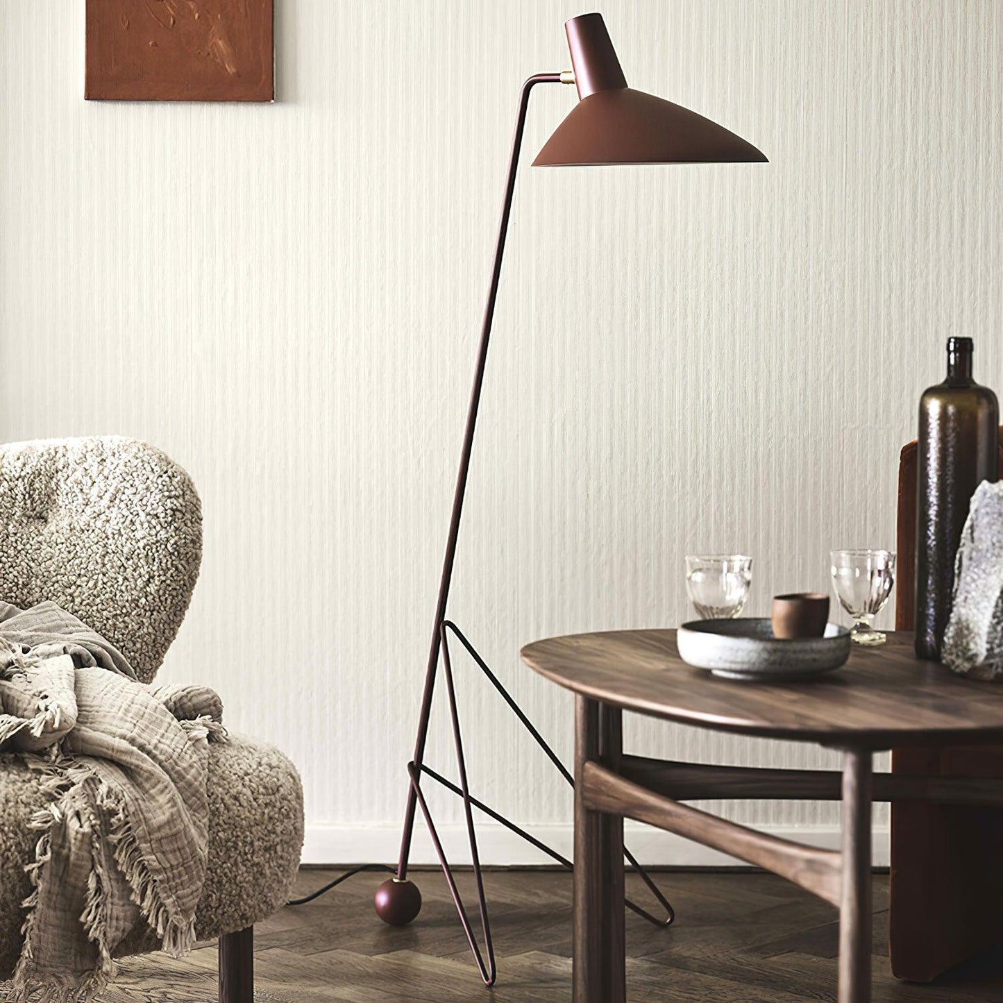 Svelte Noir Floor Lamp - Adjustable LED Lighting, Black Metal