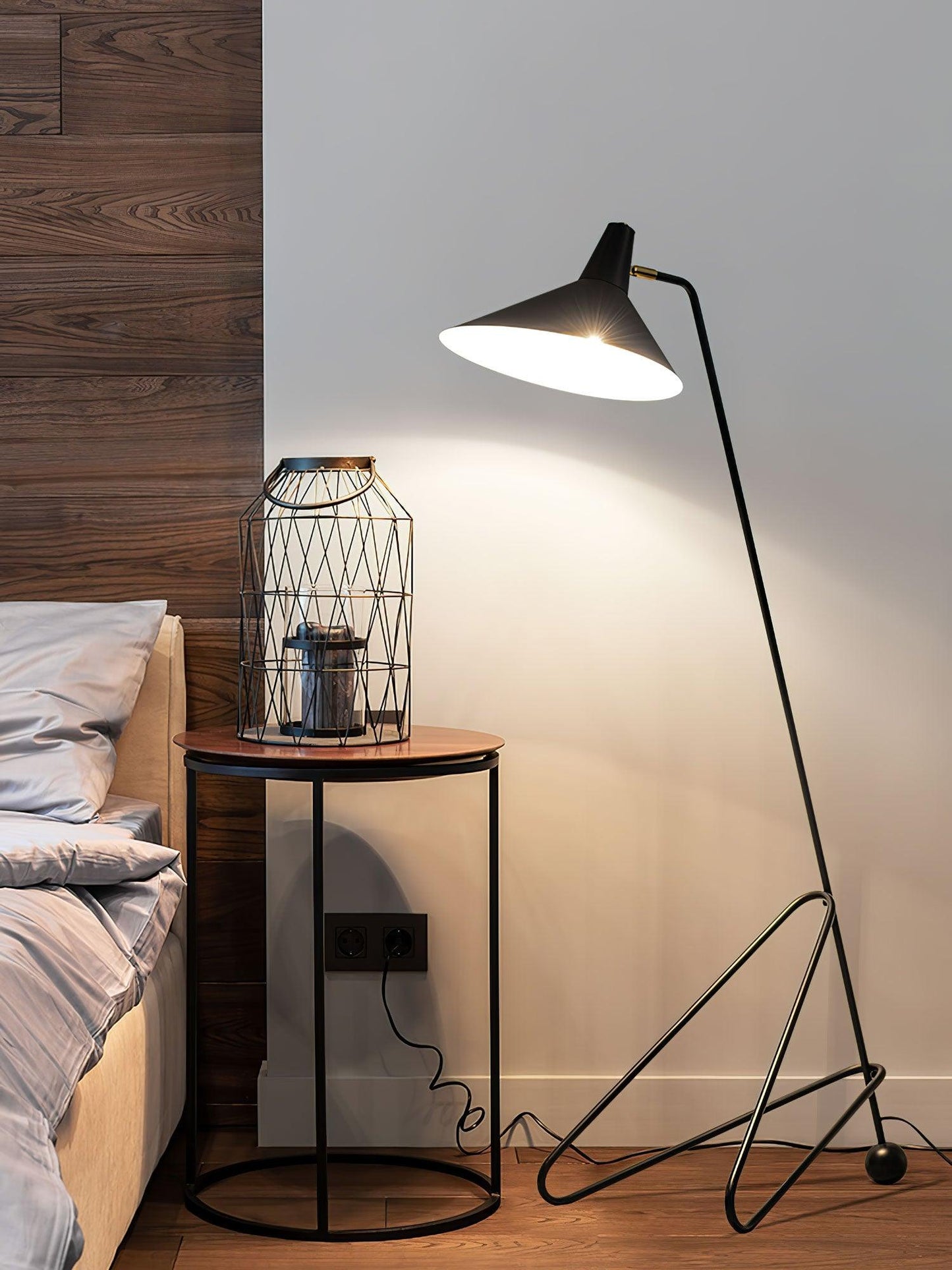 Svelte Noir Floor Lamp - Adjustable LED Lighting, Black Metal