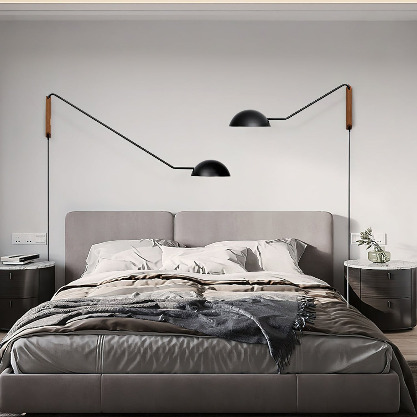 Swing Dome Wall Light - LED Indoor Reading Light Set of 2