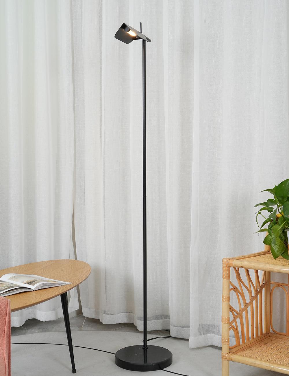 Pivot Ease Floor Lamp with Adjustable LED Light - Black