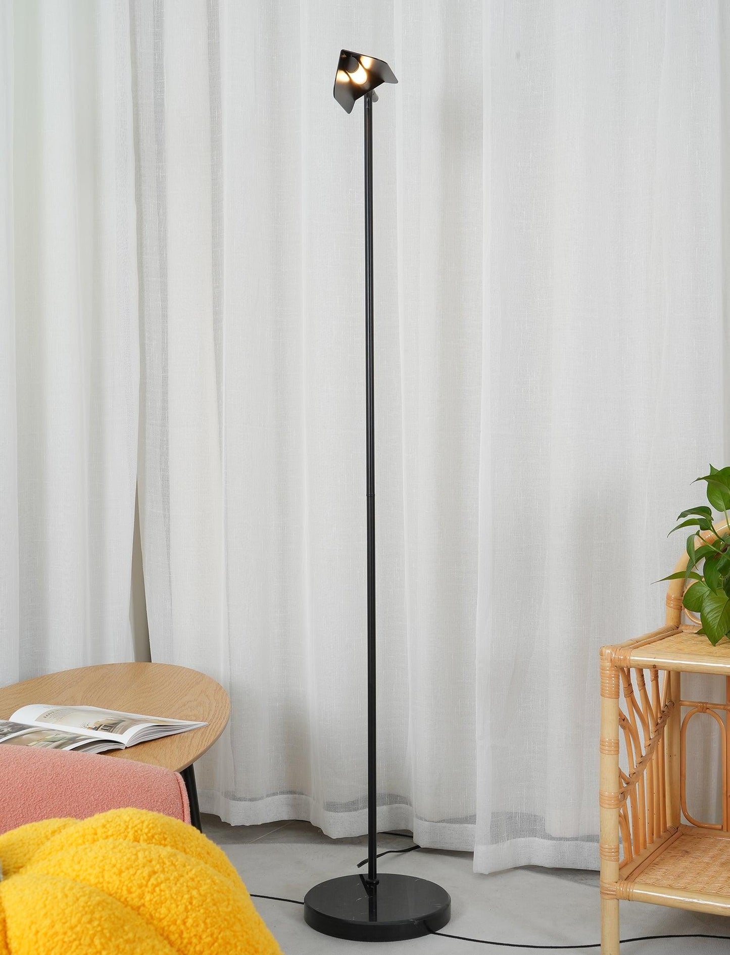 Pivot Ease Floor Lamp with Adjustable LED Light - Black