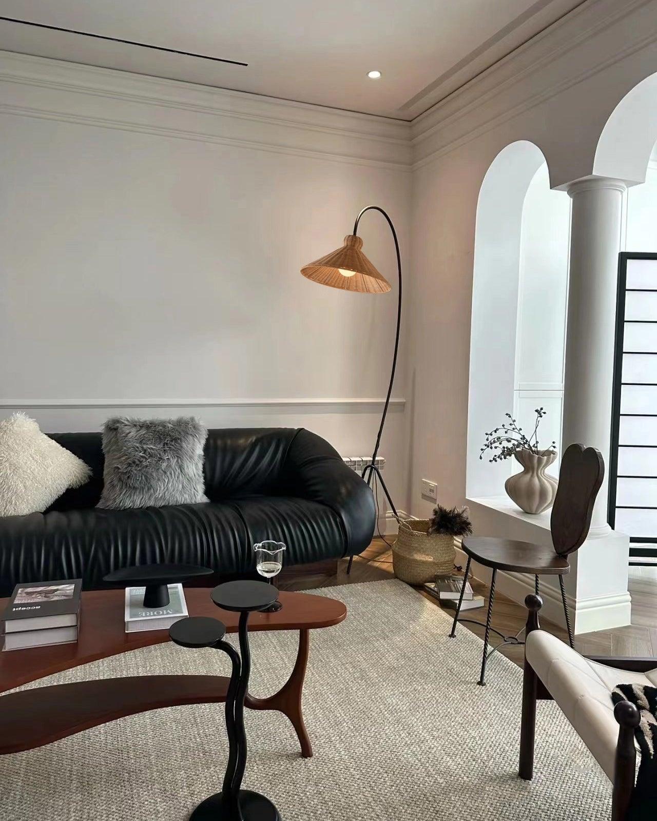Tana Woven Floor Lamp with Rattan Shade and LED Option