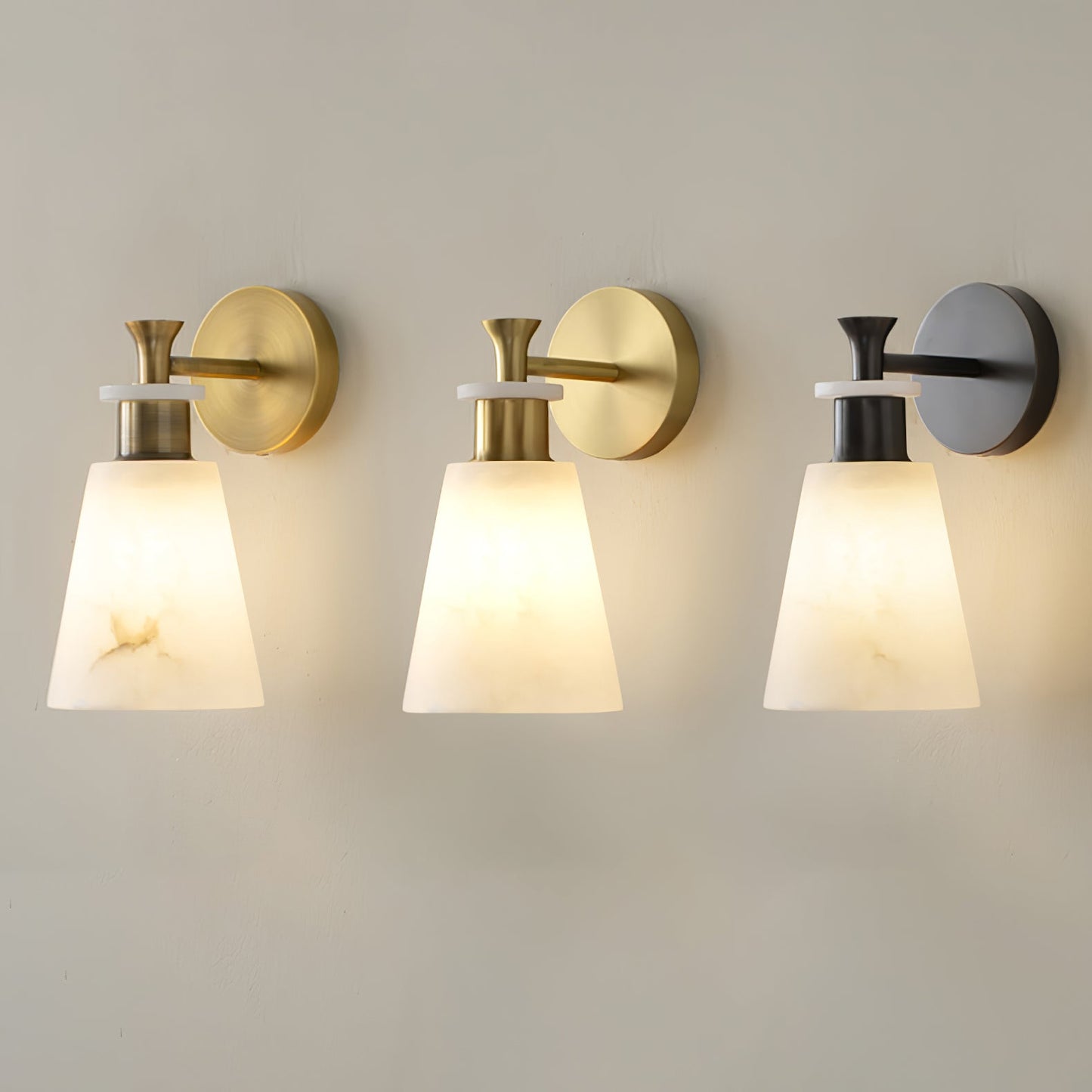 Tapered Alabaster Wall Sconce - LED Indoor Light Fixture