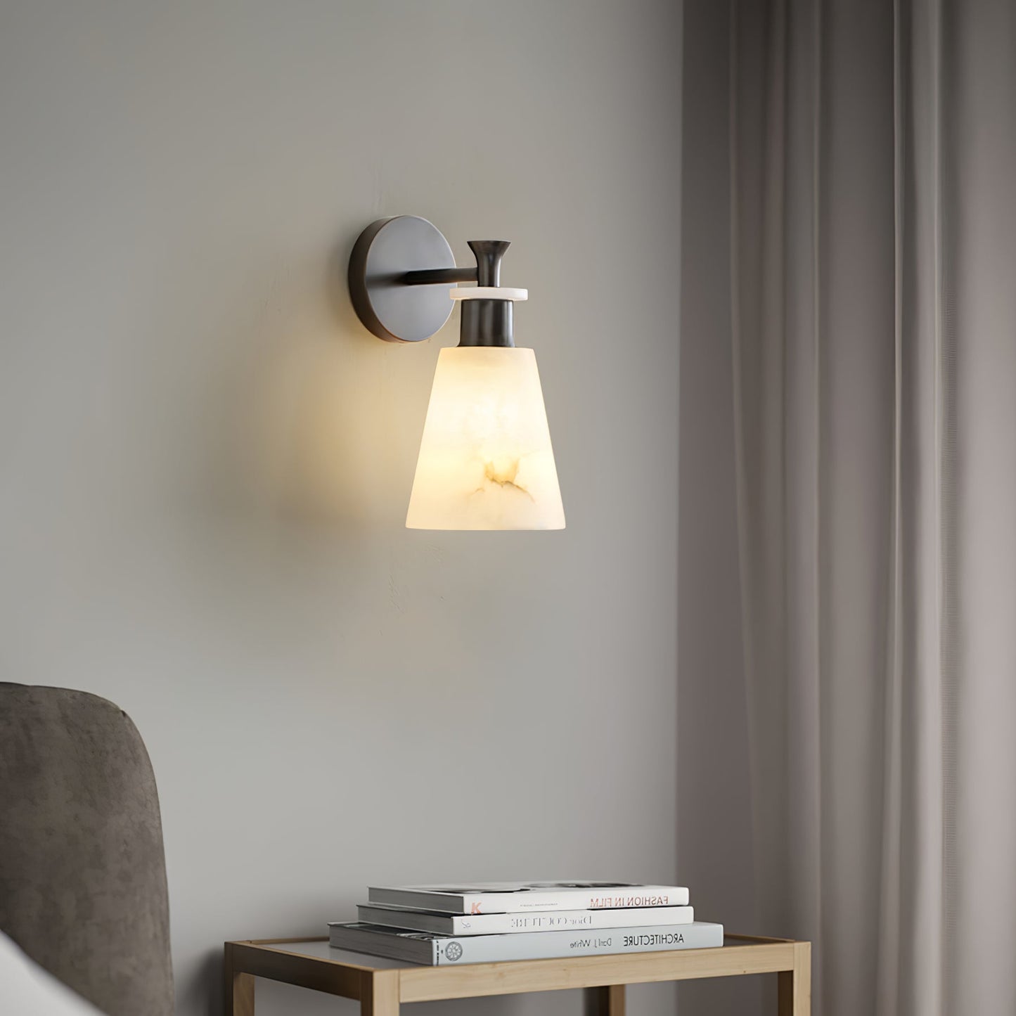 Tapered Alabaster Wall Sconce - LED Indoor Light Fixture