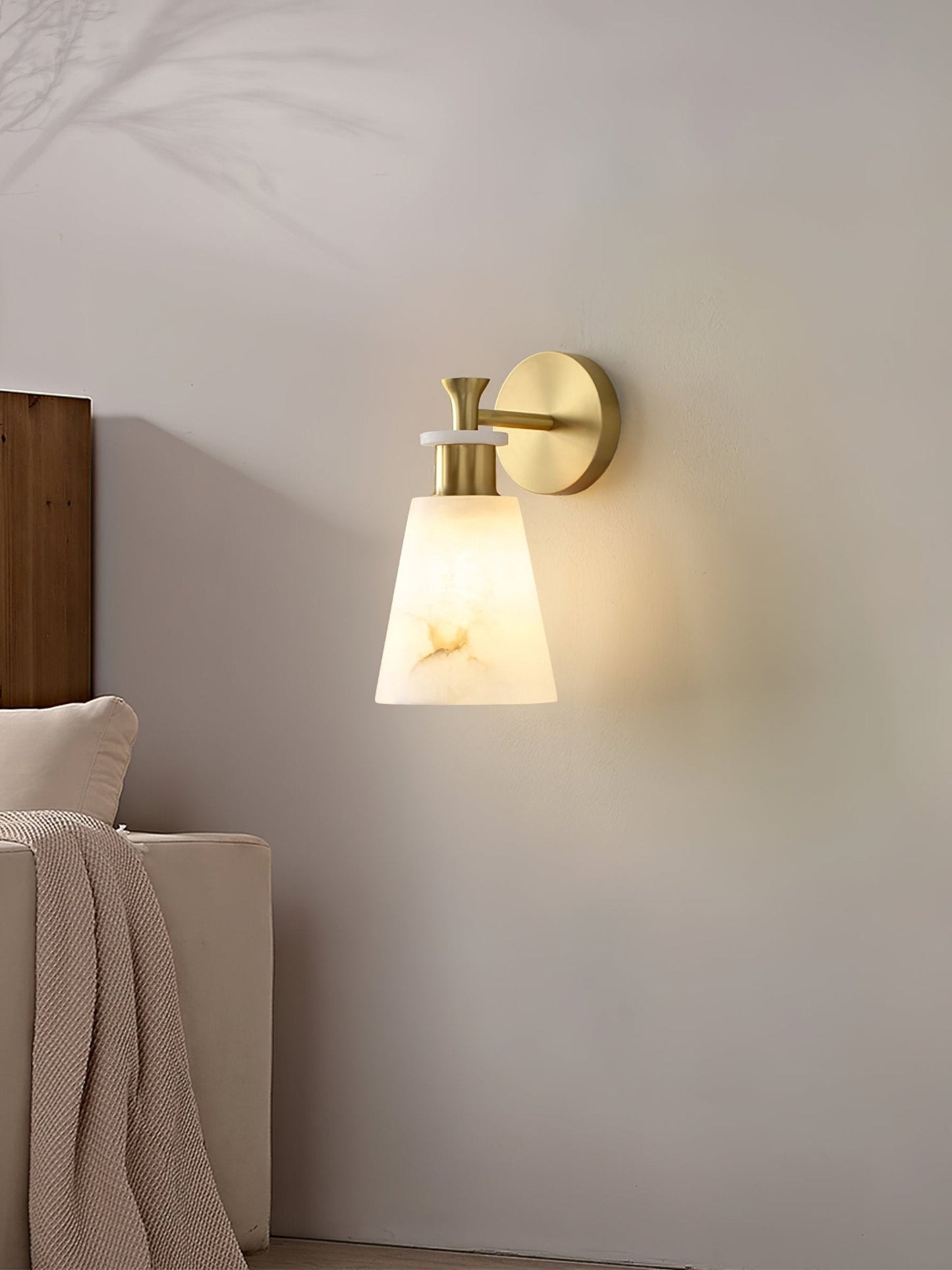 Tapered Alabaster Wall Sconce - LED Indoor Light Fixture