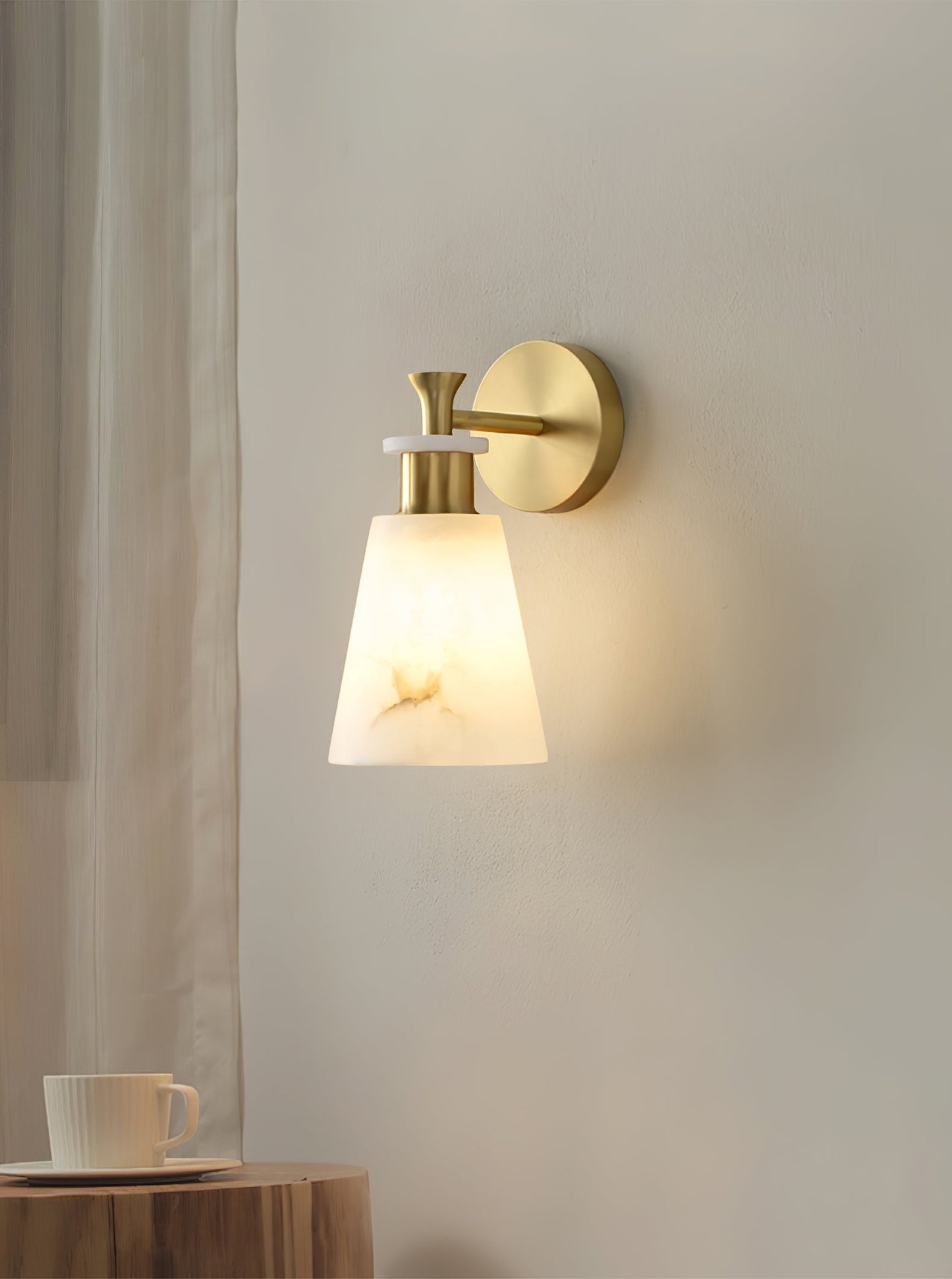 Tapered Alabaster Wall Sconce - LED Indoor Light Fixture