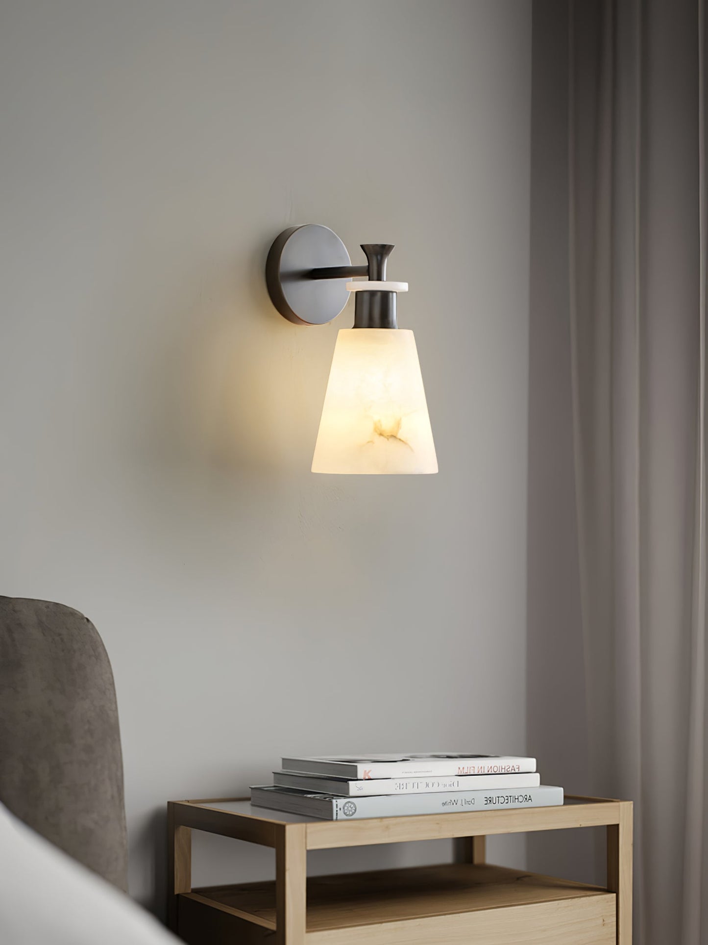 Tapered Alabaster Wall Sconce - LED Indoor Light Fixture
