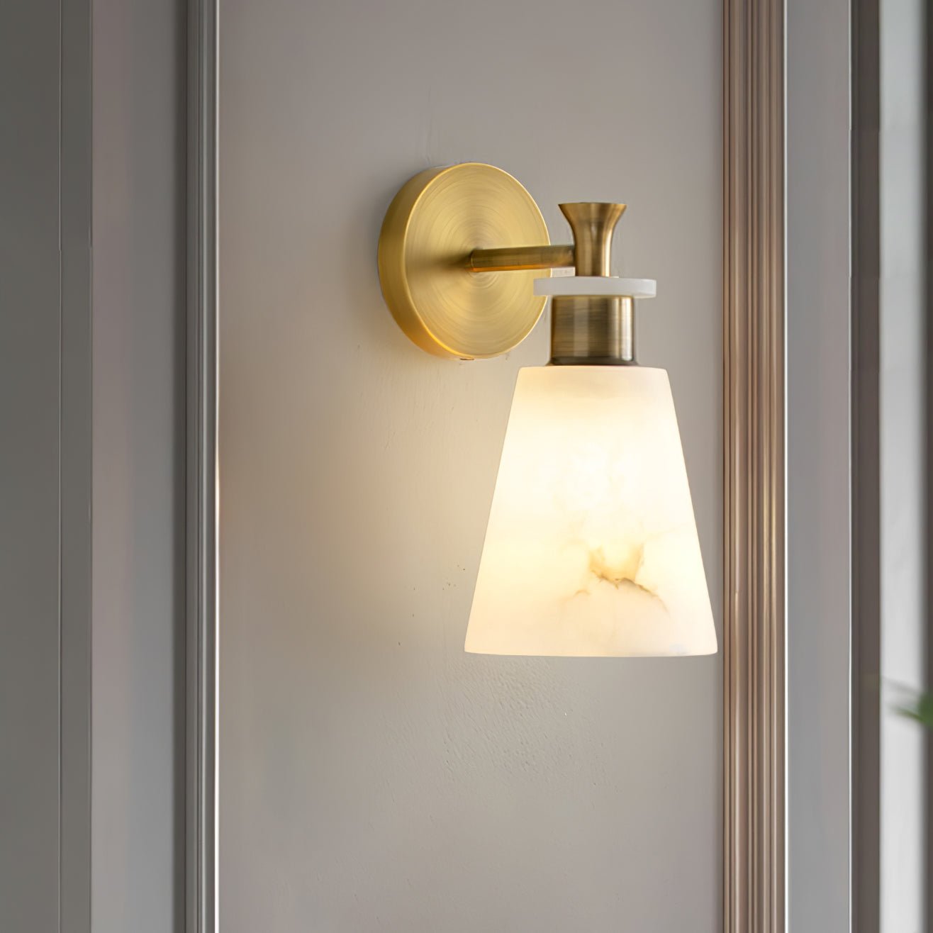 Tapered Alabaster Wall Sconce - LED Indoor Light Fixture