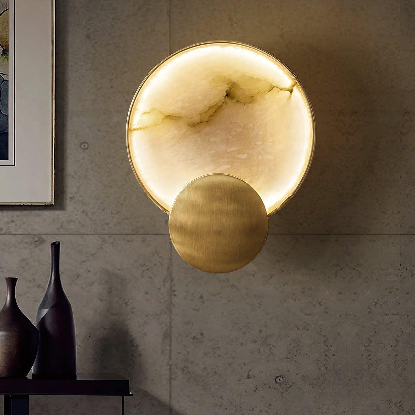 Terra Svet Wall Lamp - Modern Gold Alabaster LED Light