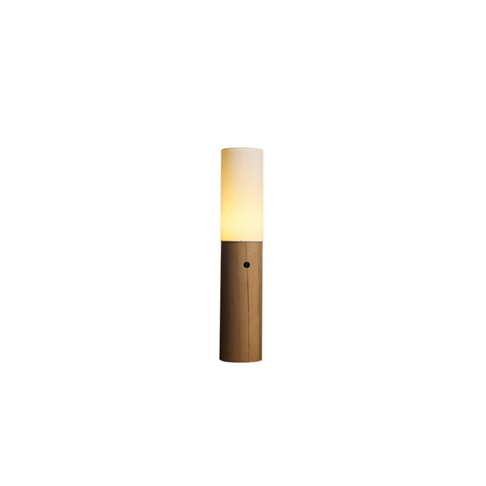 Timber Column Floor Lamp with Integrated LED - Modern Design