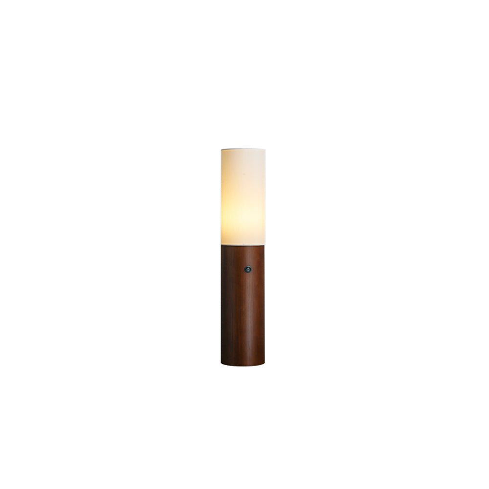 Timber Column Floor Lamp with Integrated LED - Modern Design