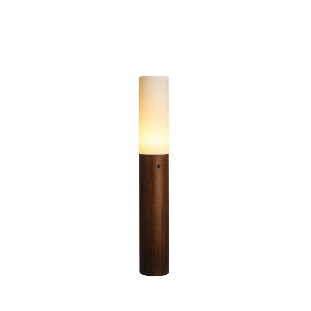 Timber Column Floor Lamp with Integrated LED - Modern Design