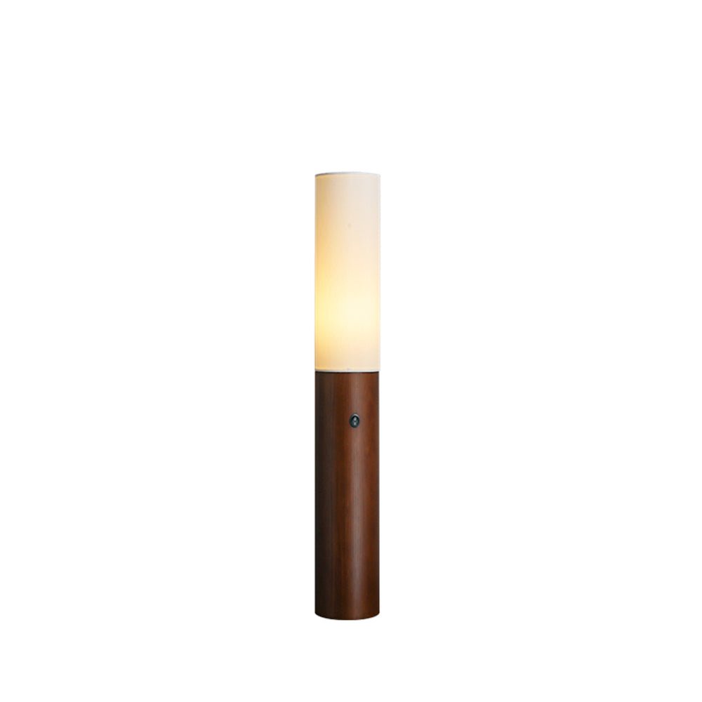 Timber Column Floor Lamp with Integrated LED - Modern Design