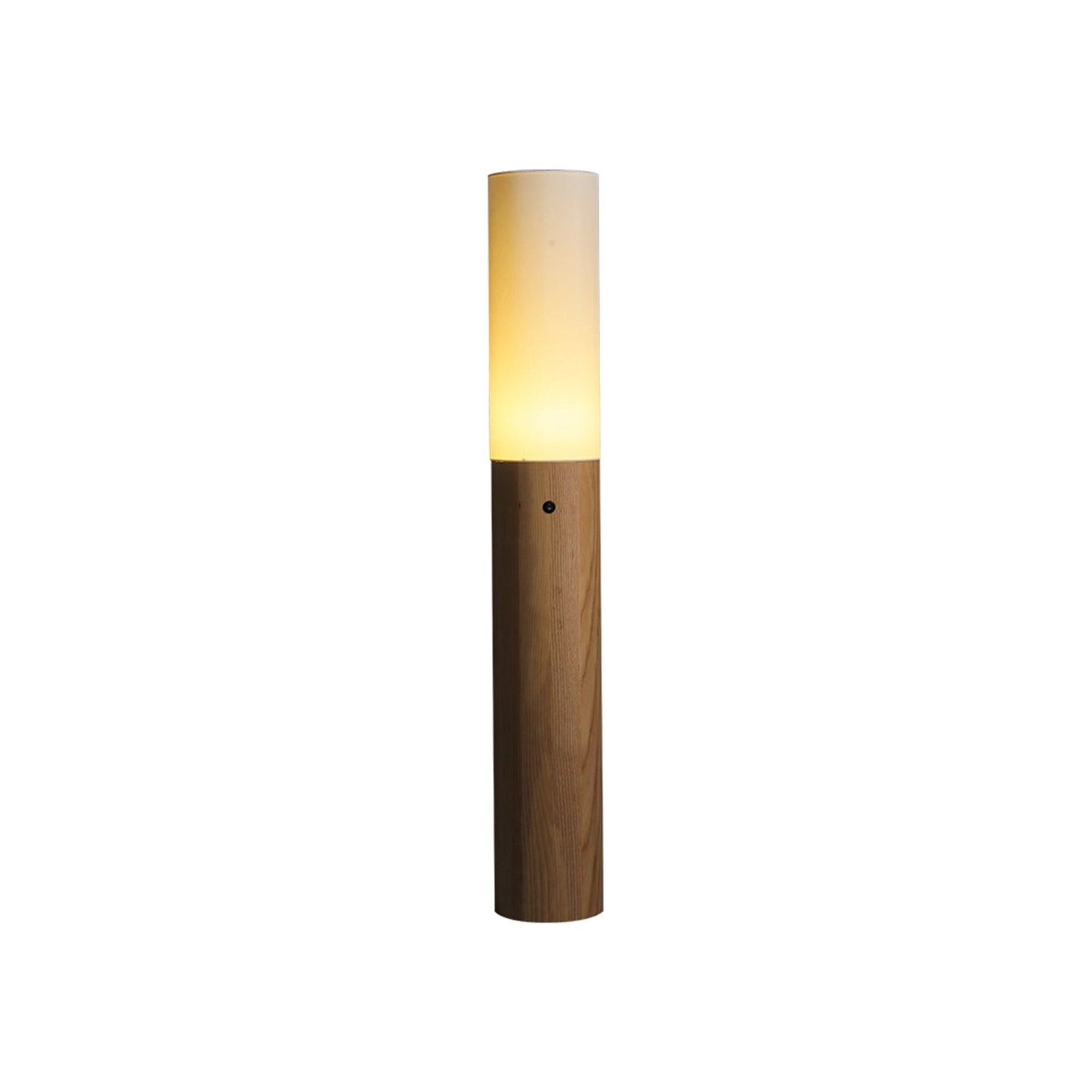 Timber Column Floor Lamp with Integrated LED - Modern Design