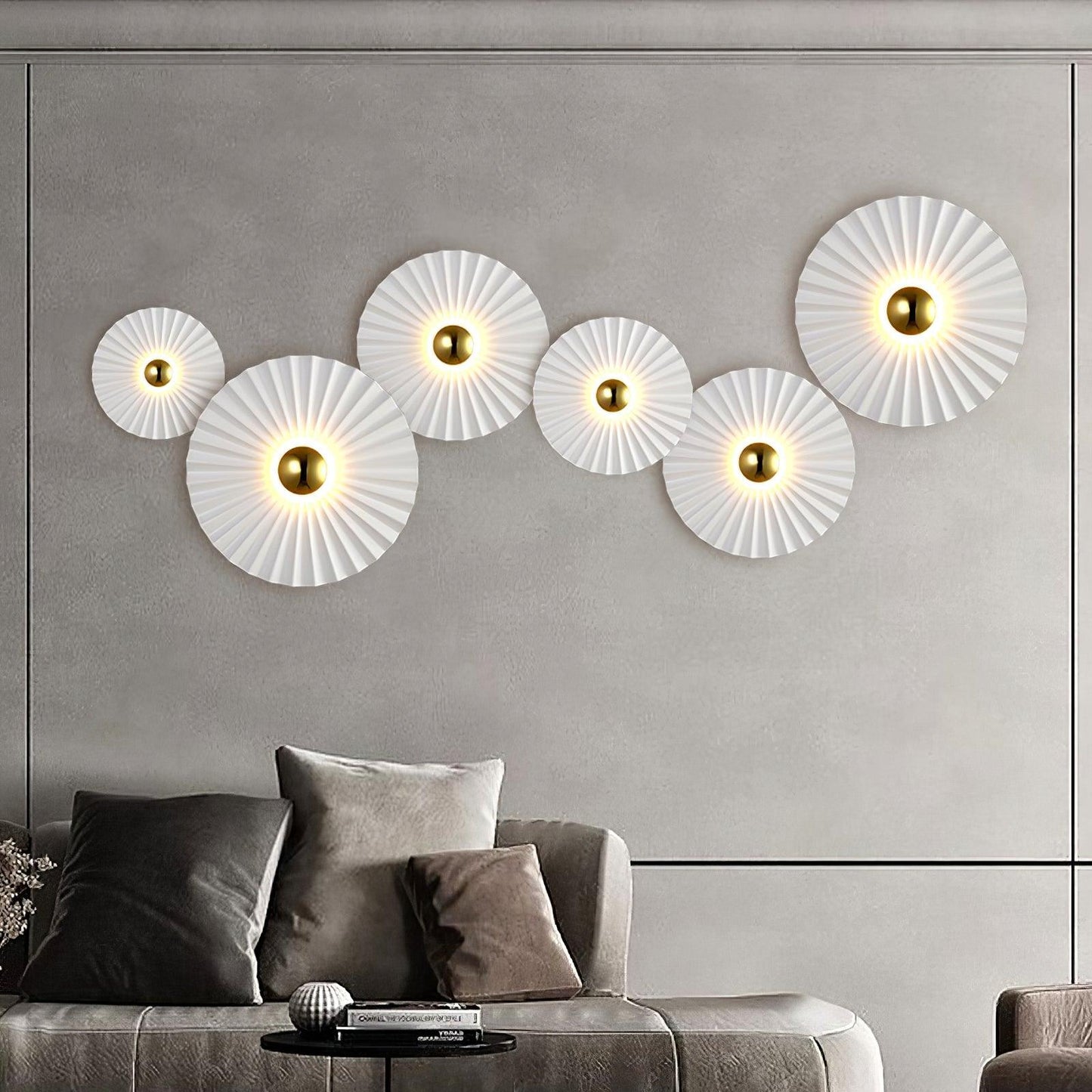 Tinsley Flush Wall Lamp - Elegant LED Design, White & Gold
