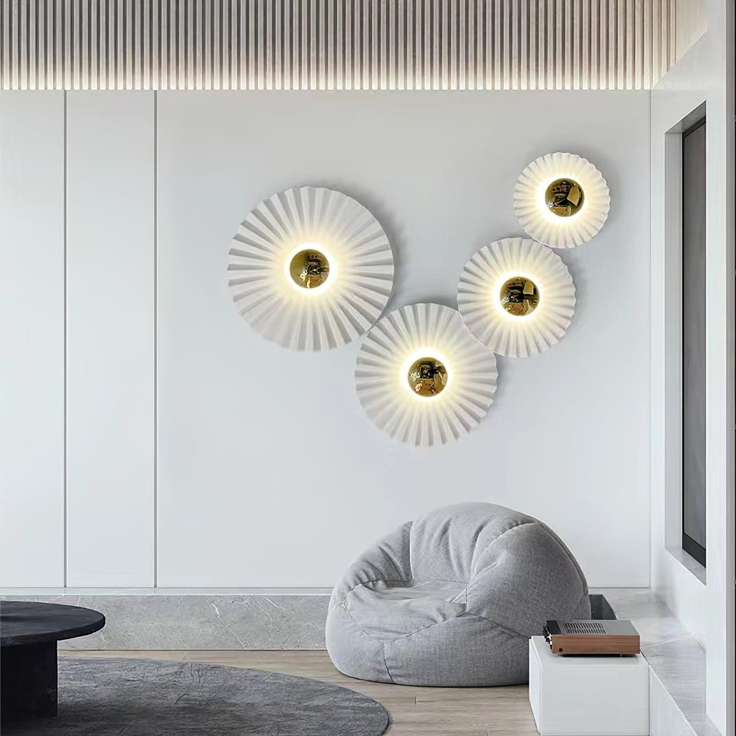 Tinsley Flush Wall Lamp - Elegant LED Design, White & Gold