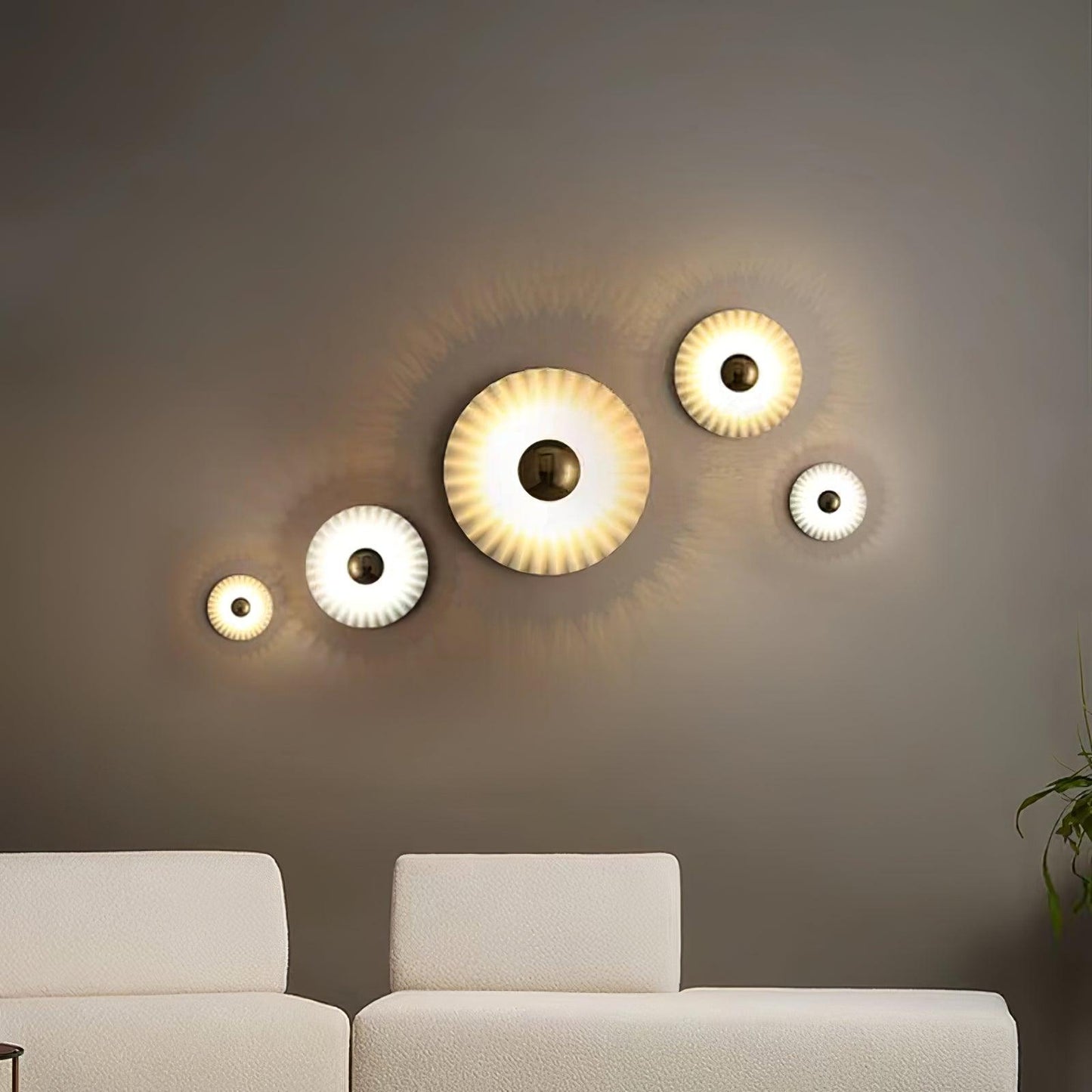 Tinsley Flush Wall Lamp - Elegant LED Design, White & Gold