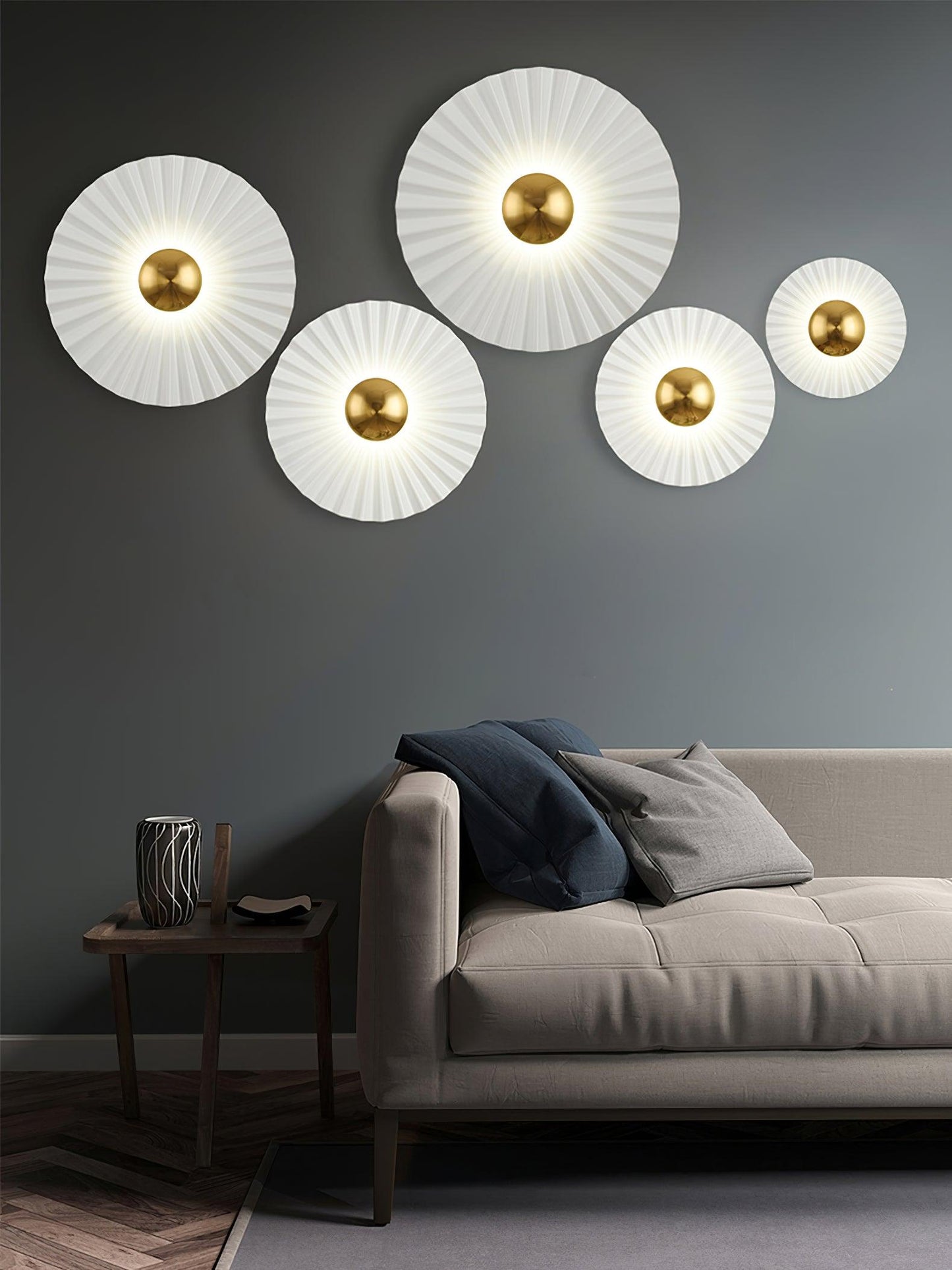 Tinsley Flush Wall Lamp - Elegant LED Design, White & Gold
