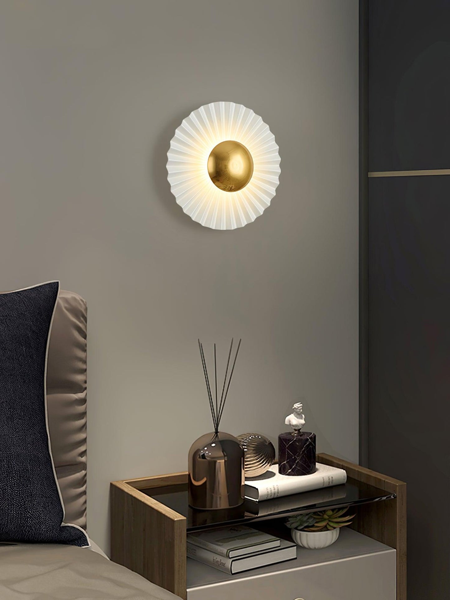 Tinsley Flush Wall Lamp - Elegant LED Design, White & Gold