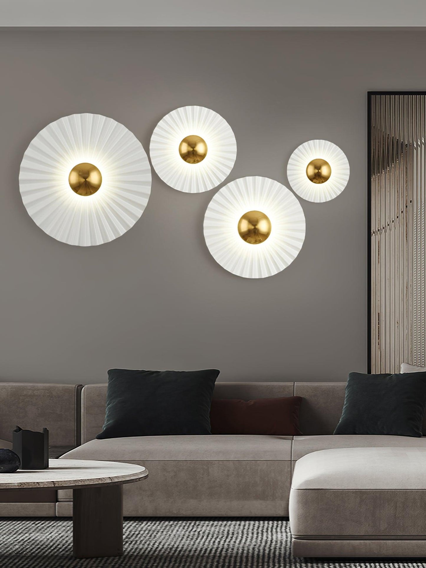 Tinsley Flush Wall Lamp - Elegant LED Design, White & Gold