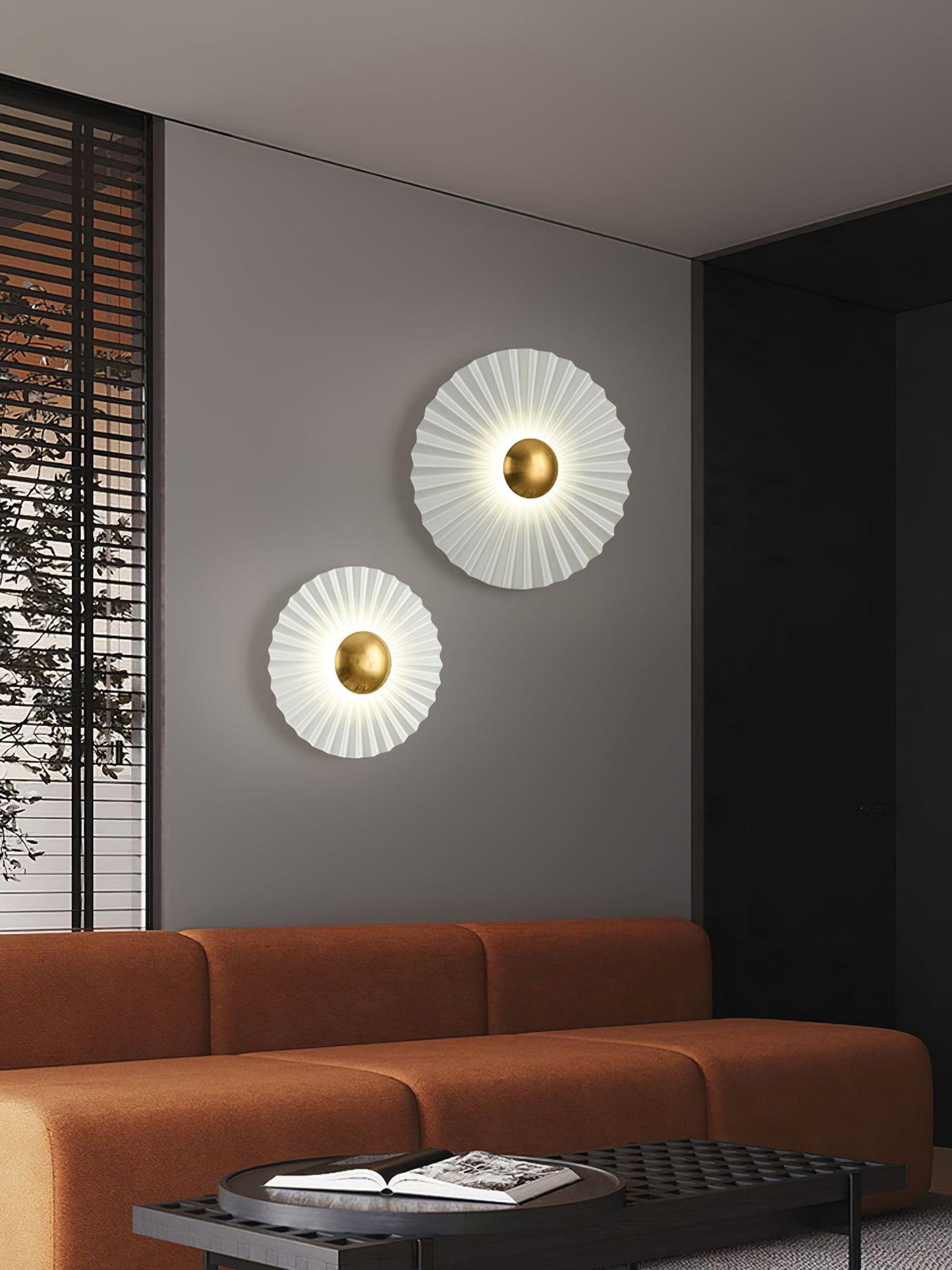 Tinsley Flush Wall Lamp - Elegant LED Design, White & Gold
