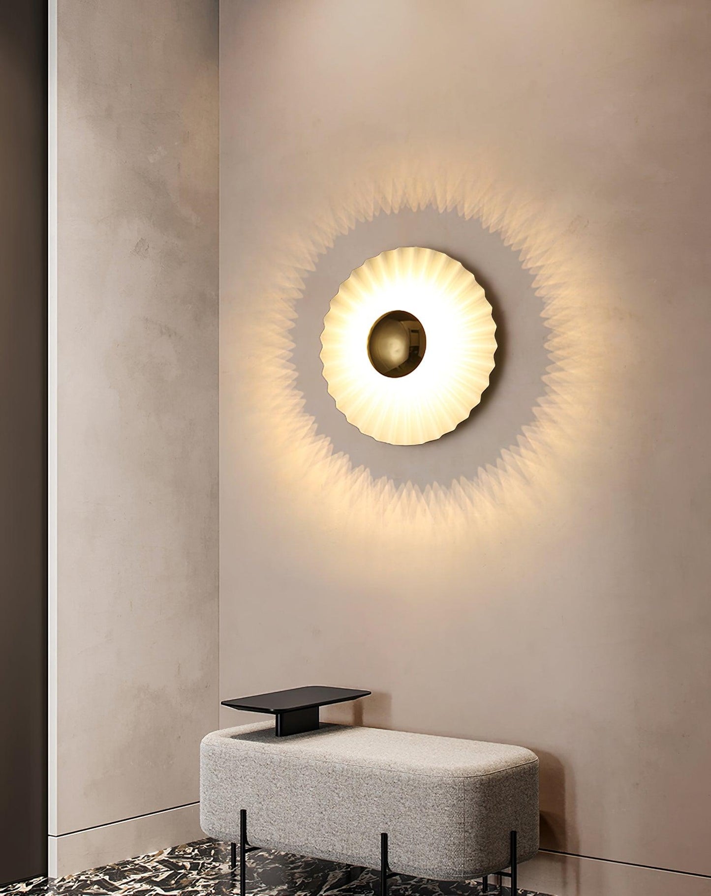 Tinsley Flush Wall Lamp - Elegant LED Design, White & Gold