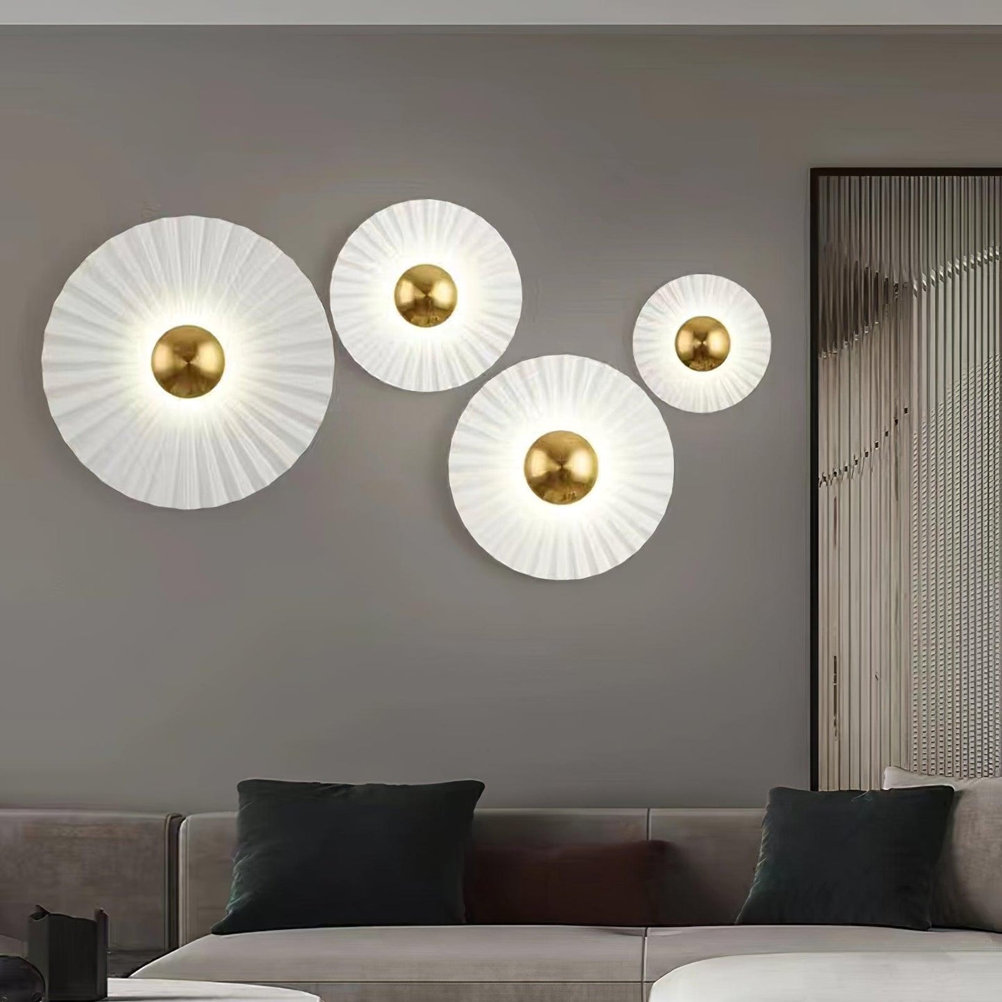 Tinsley Flush Wall Lamp - Elegant LED Design, White & Gold