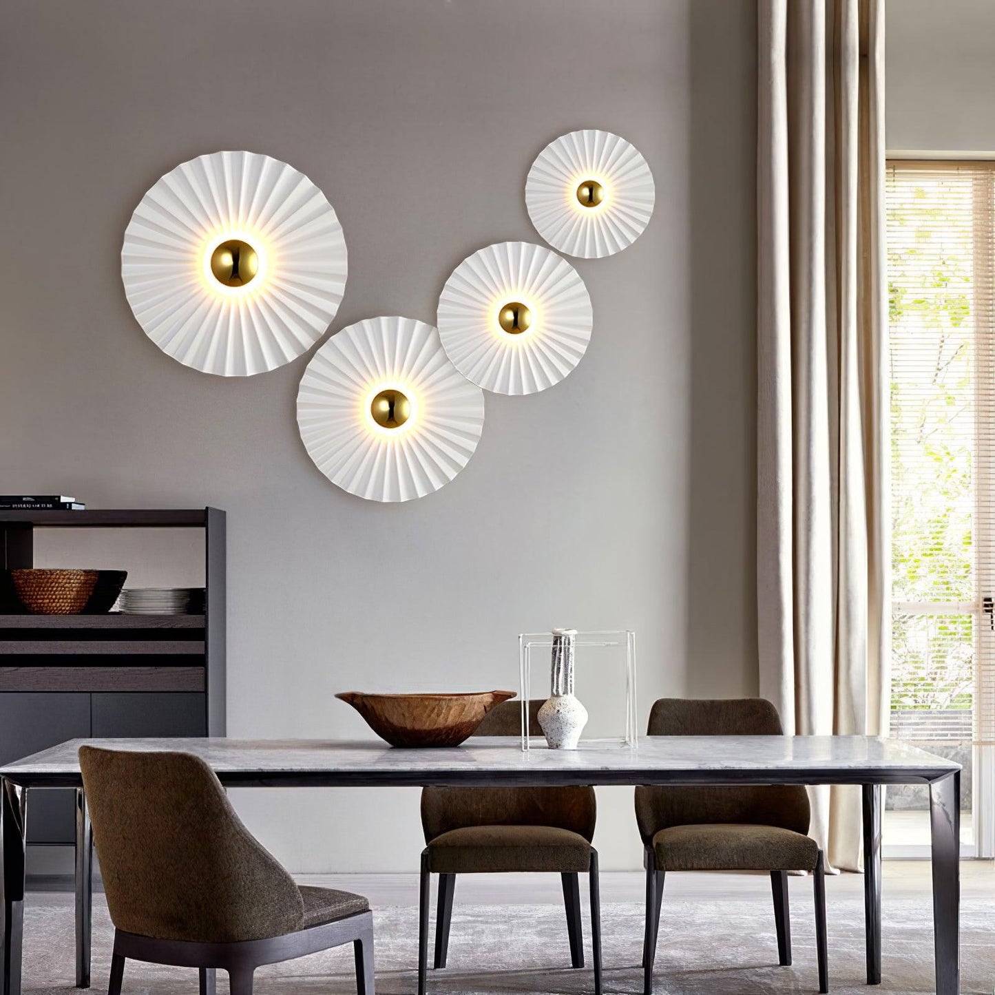 Tinsley Flush Wall Lamp - Elegant LED Design, White & Gold
