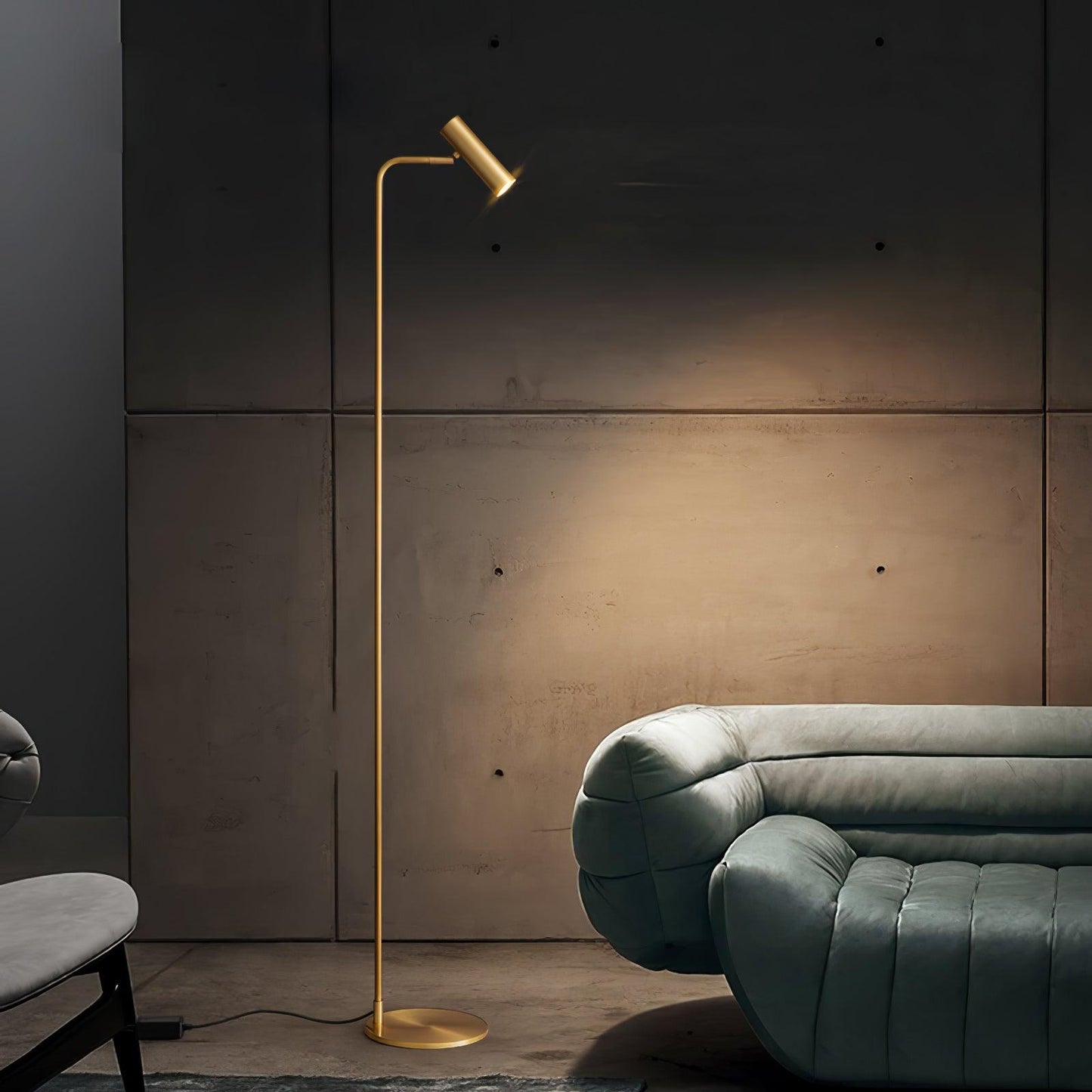 Torris Floor Lamp with Adjustable LED Light and Brass Finish