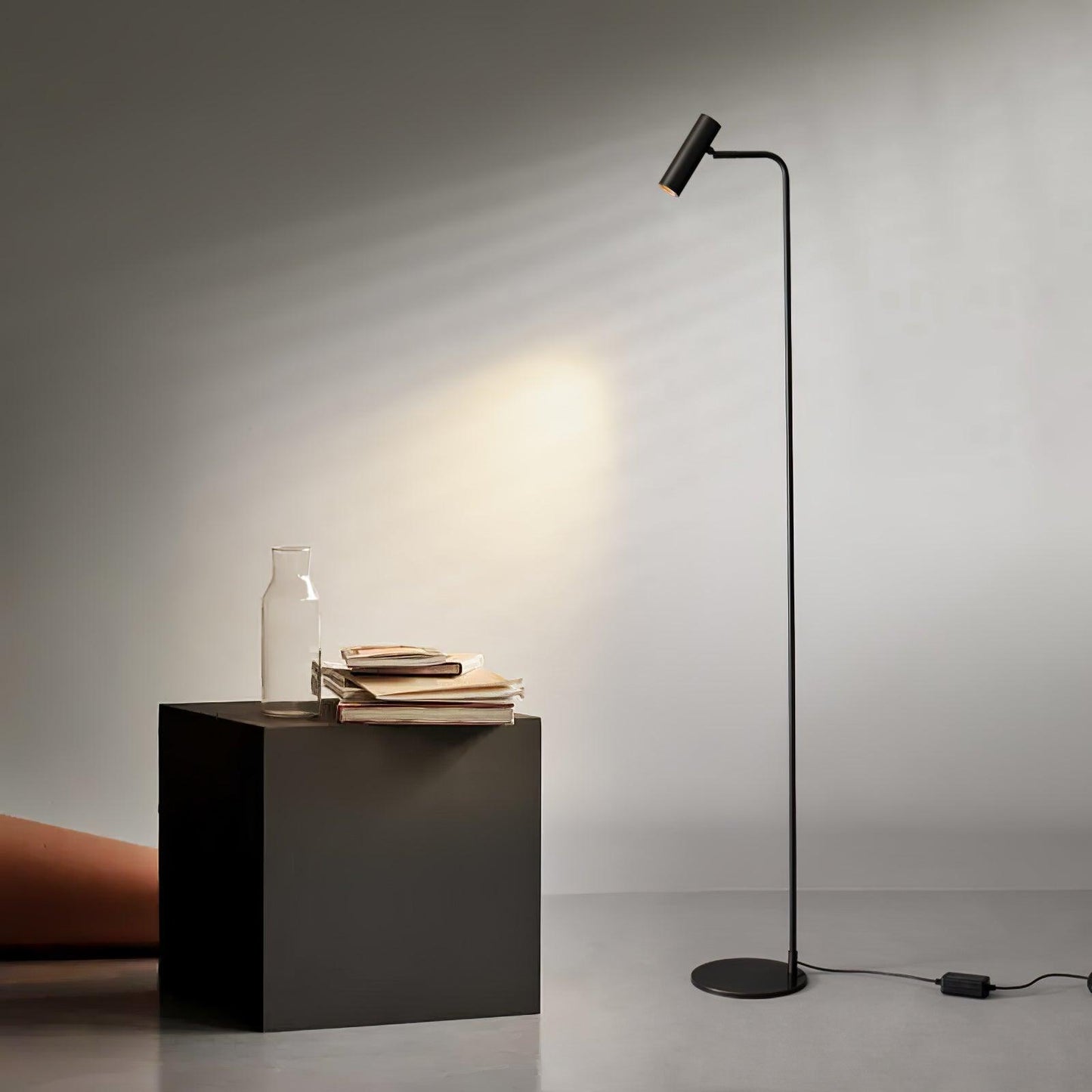 Torris Floor Lamp with Adjustable LED Light and Brass Finish
