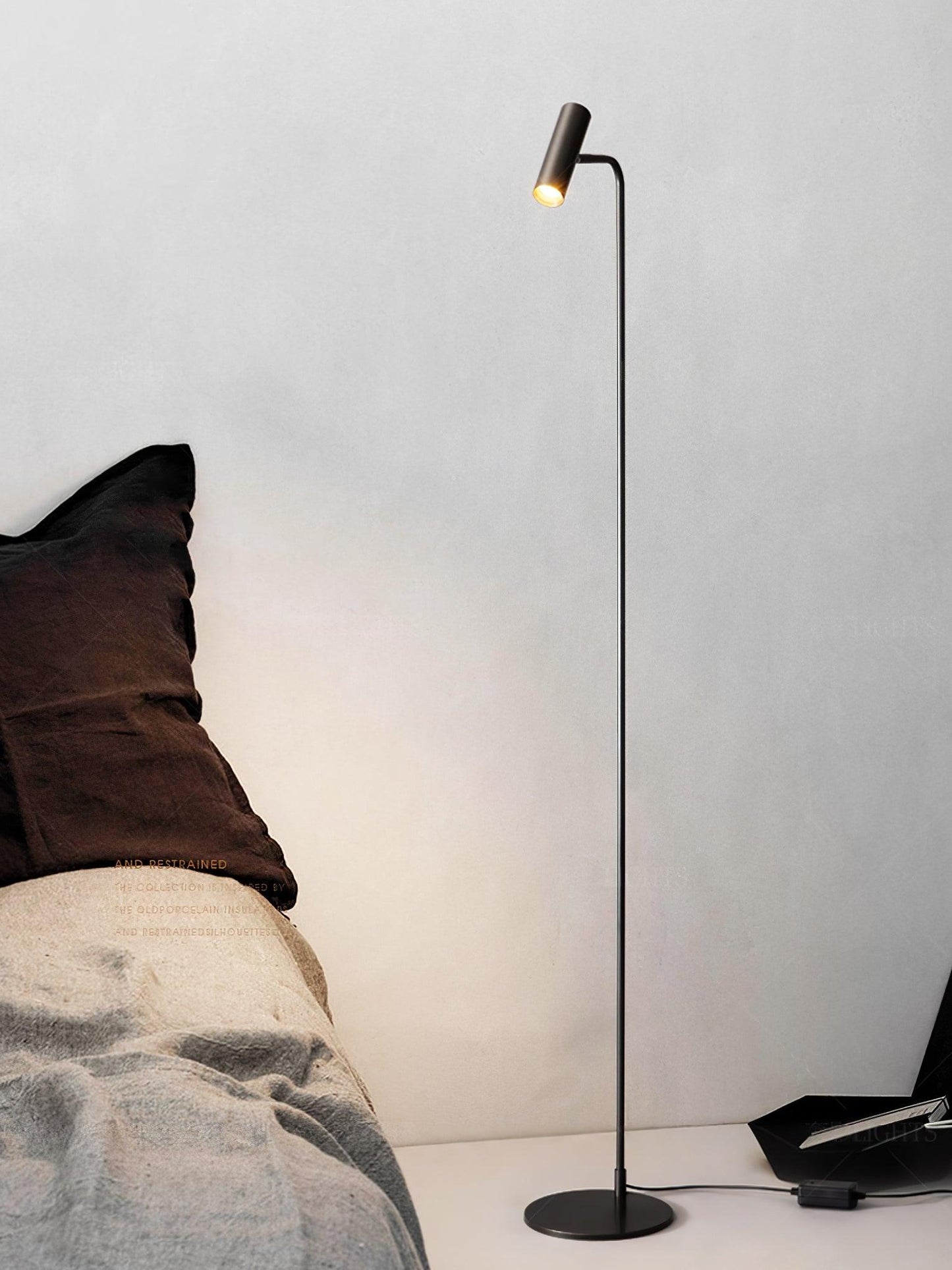 Torris Floor Lamp with Adjustable LED Light and Brass Finish