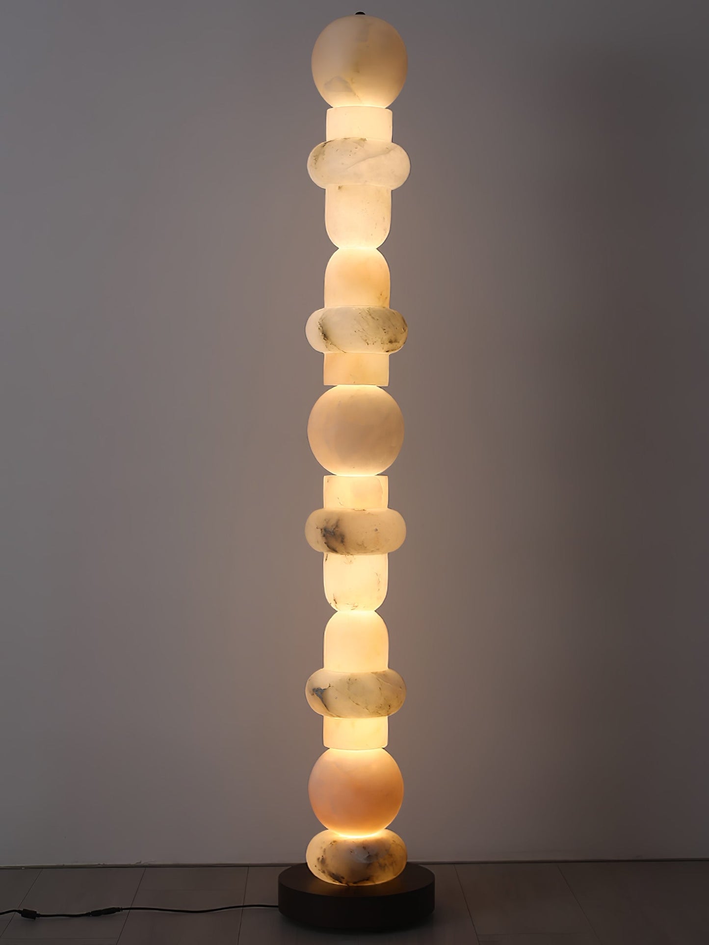 Spanish Alabaster Floor Lamp with LED Light - Modern Design