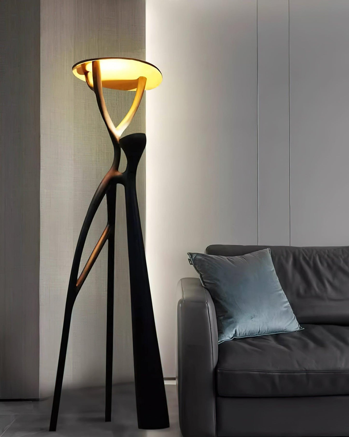 Gothic Tree Sculpture Floor Lamp with Integrated LED Lighting