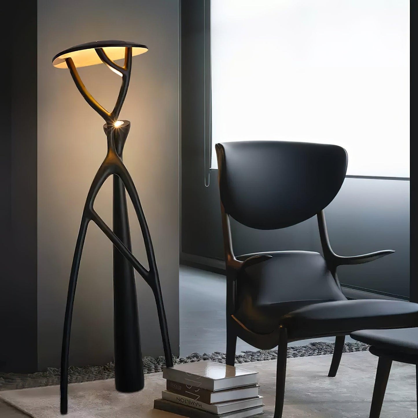 Gothic Tree Sculpture Floor Lamp with Integrated LED Lighting