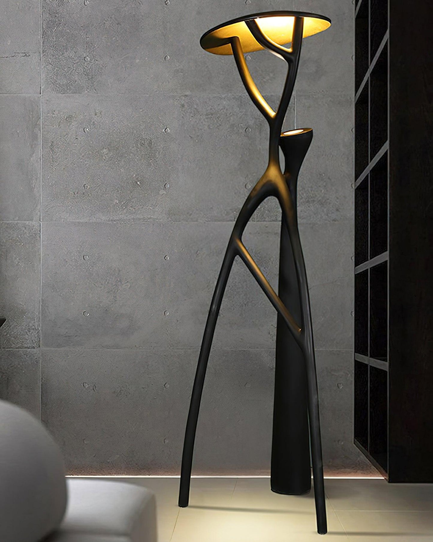 Gothic Tree Sculpture Floor Lamp with Integrated LED Lighting