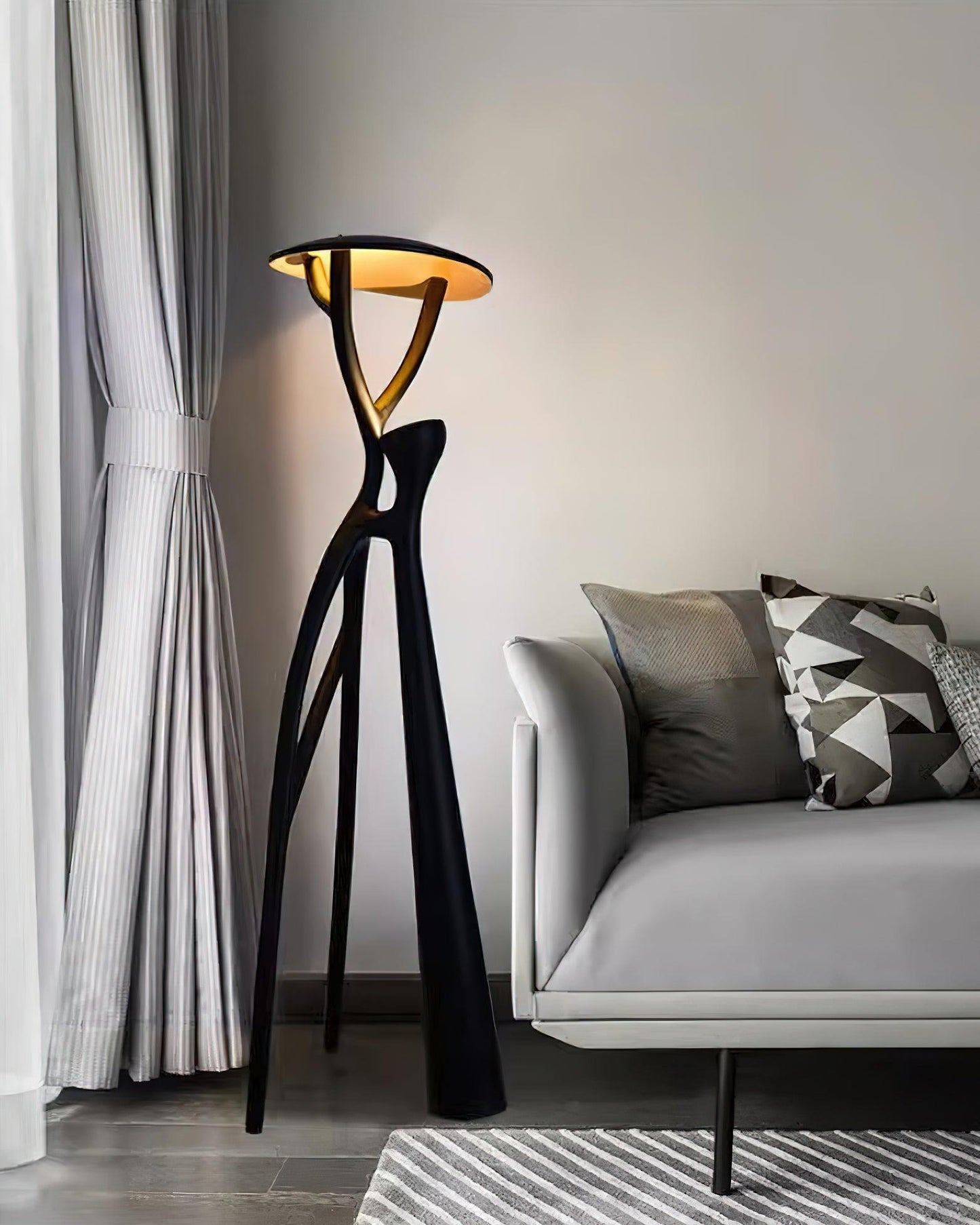 Gothic Tree Sculpture Floor Lamp with Integrated LED Lighting