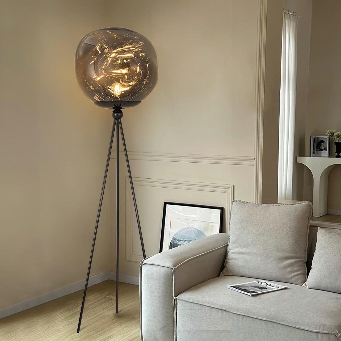 Lava Tripod Rock Floor Lamp - LED Indoor Lighting Decor
