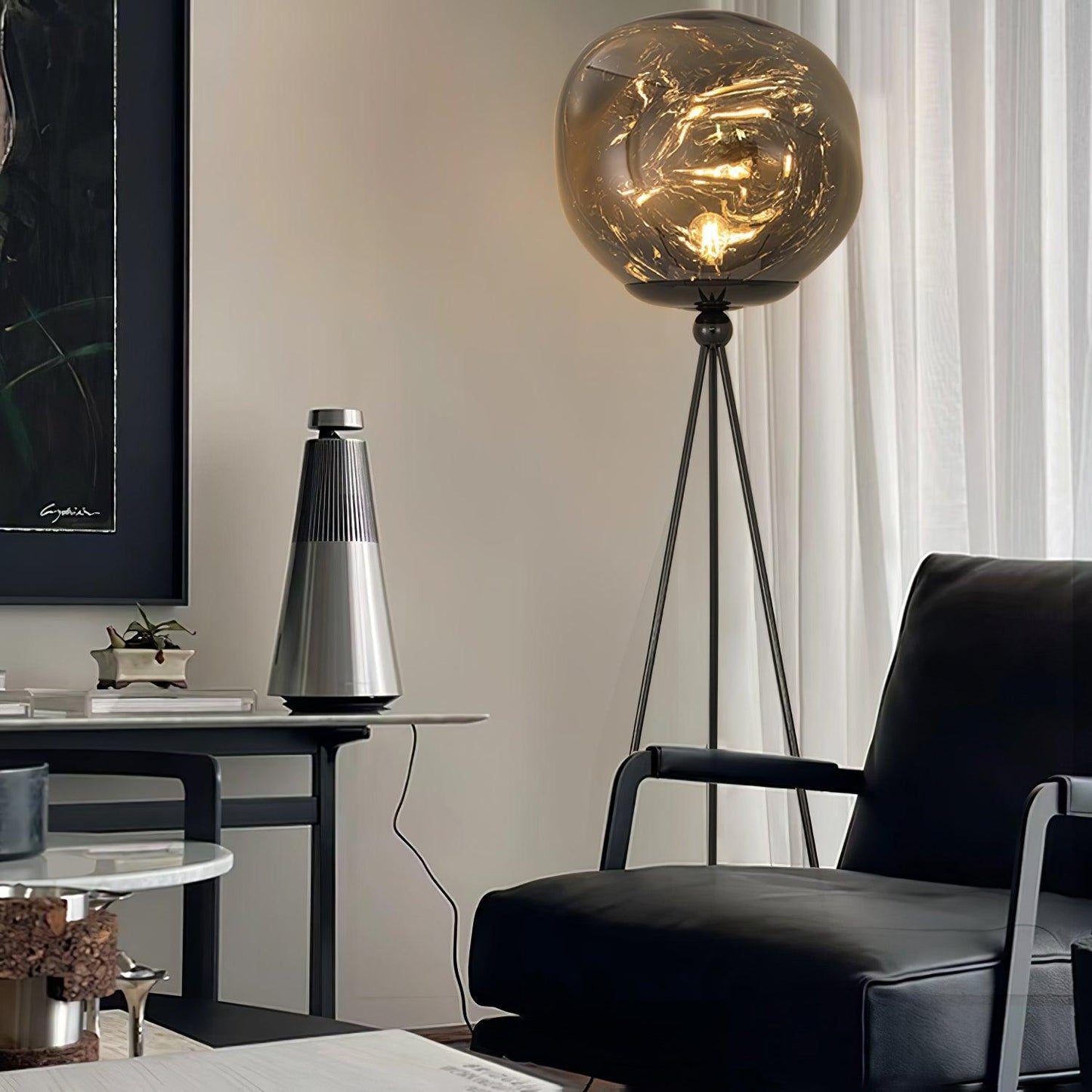 Lava Tripod Rock Floor Lamp - LED Indoor Lighting Decor