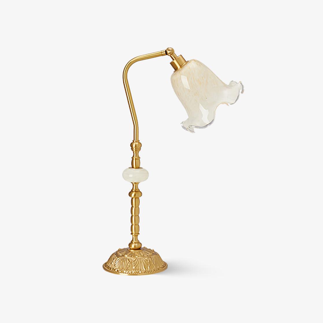 Vintage Brass Tulip Table Lamp – Elegant Accent Lighting