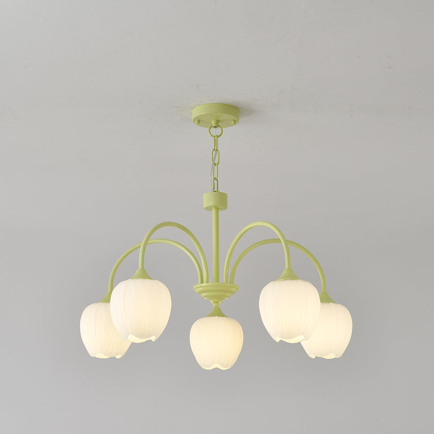 Tulip Matcha Chandelier LED Light Fixture for Home Decor