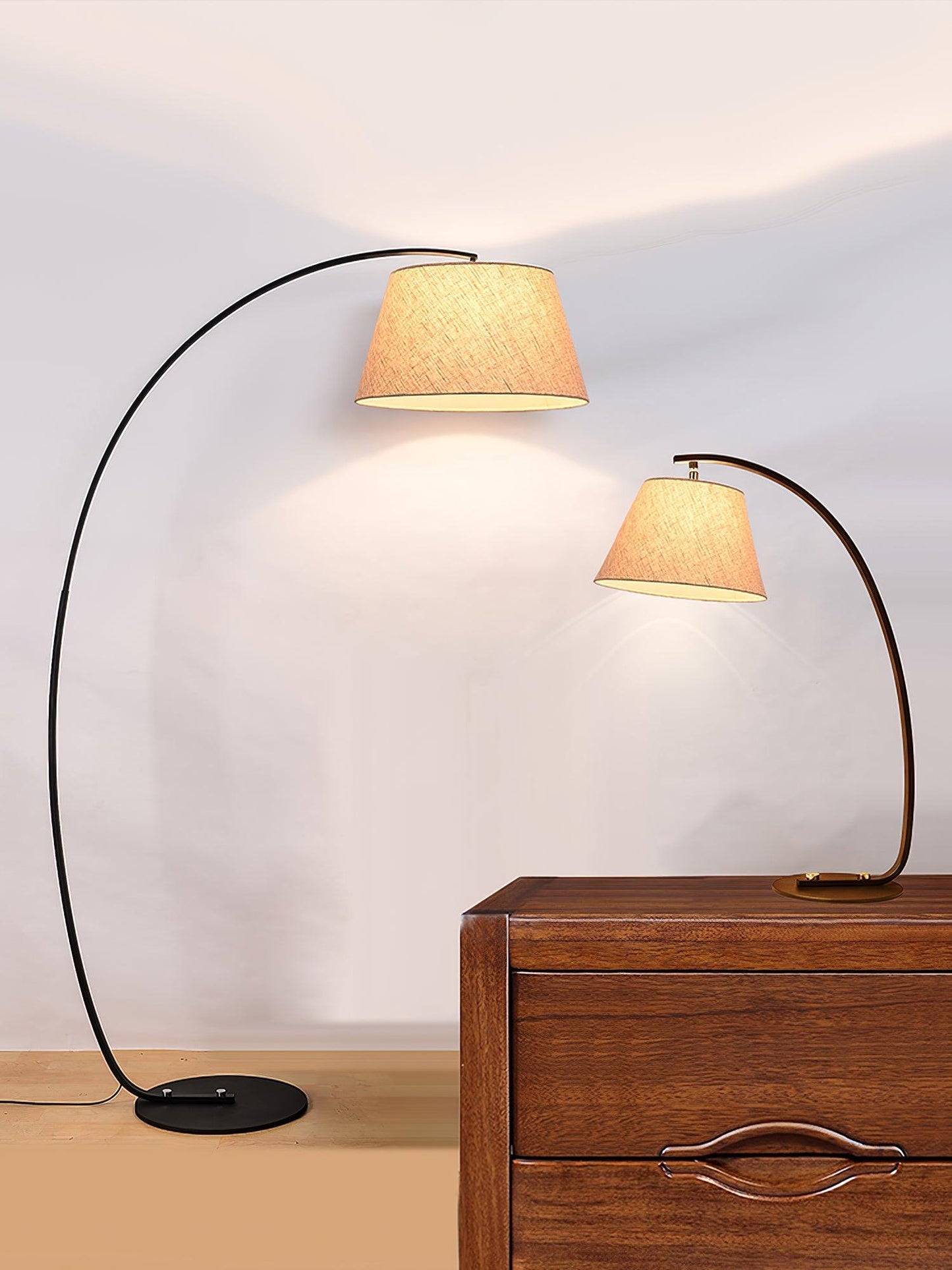 Twiggy Floor Lamp - Stylish Metal Design, LED Compatible, Beige Shade