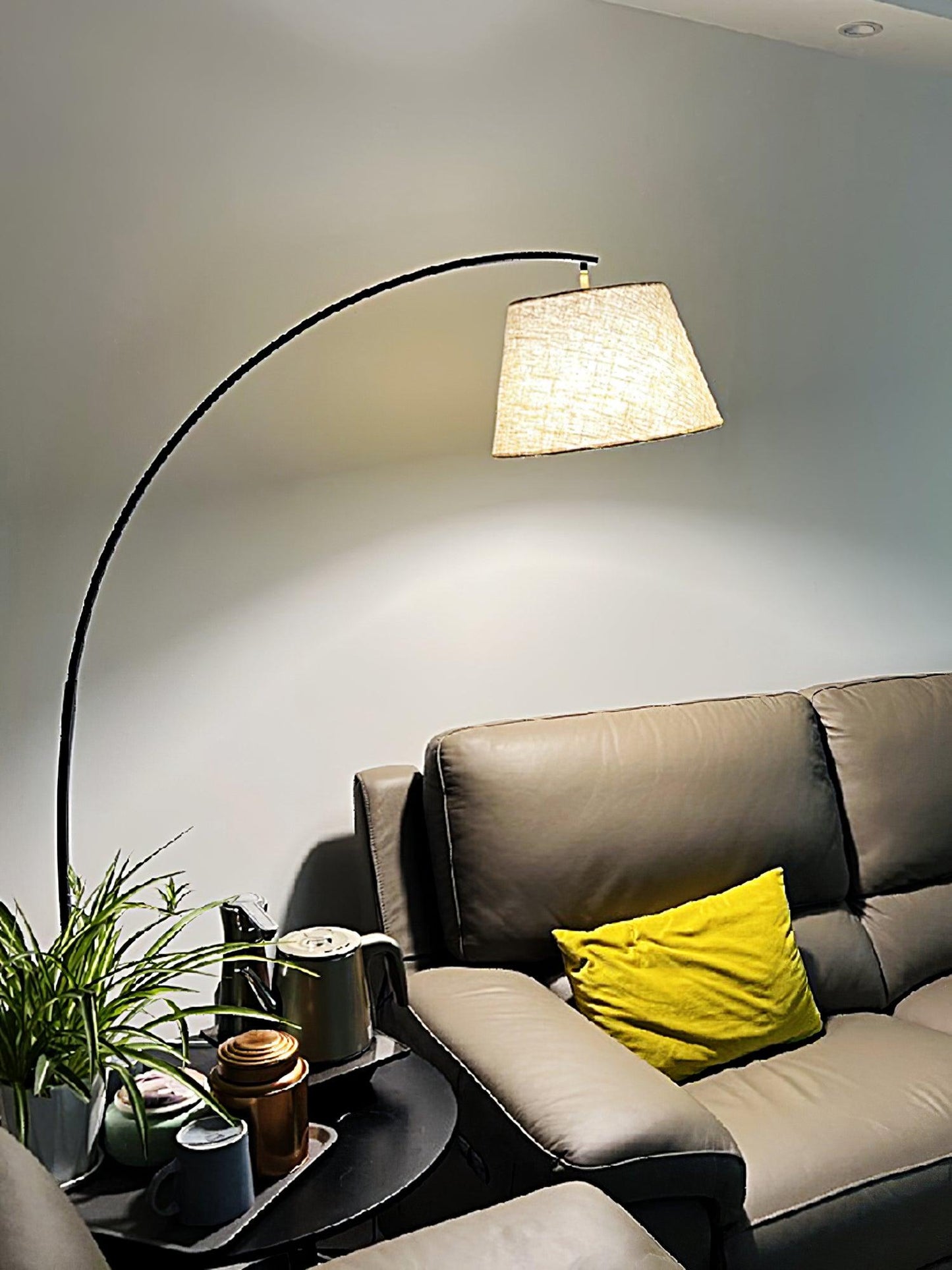 Twiggy Floor Lamp - Stylish Metal Design, LED Compatible, Beige Shade