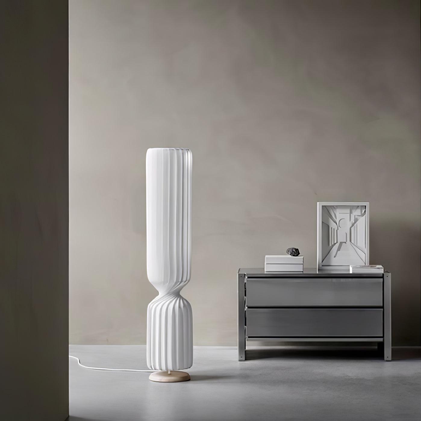 Twist Floor Lamp with Integrated LED - Modern White Design