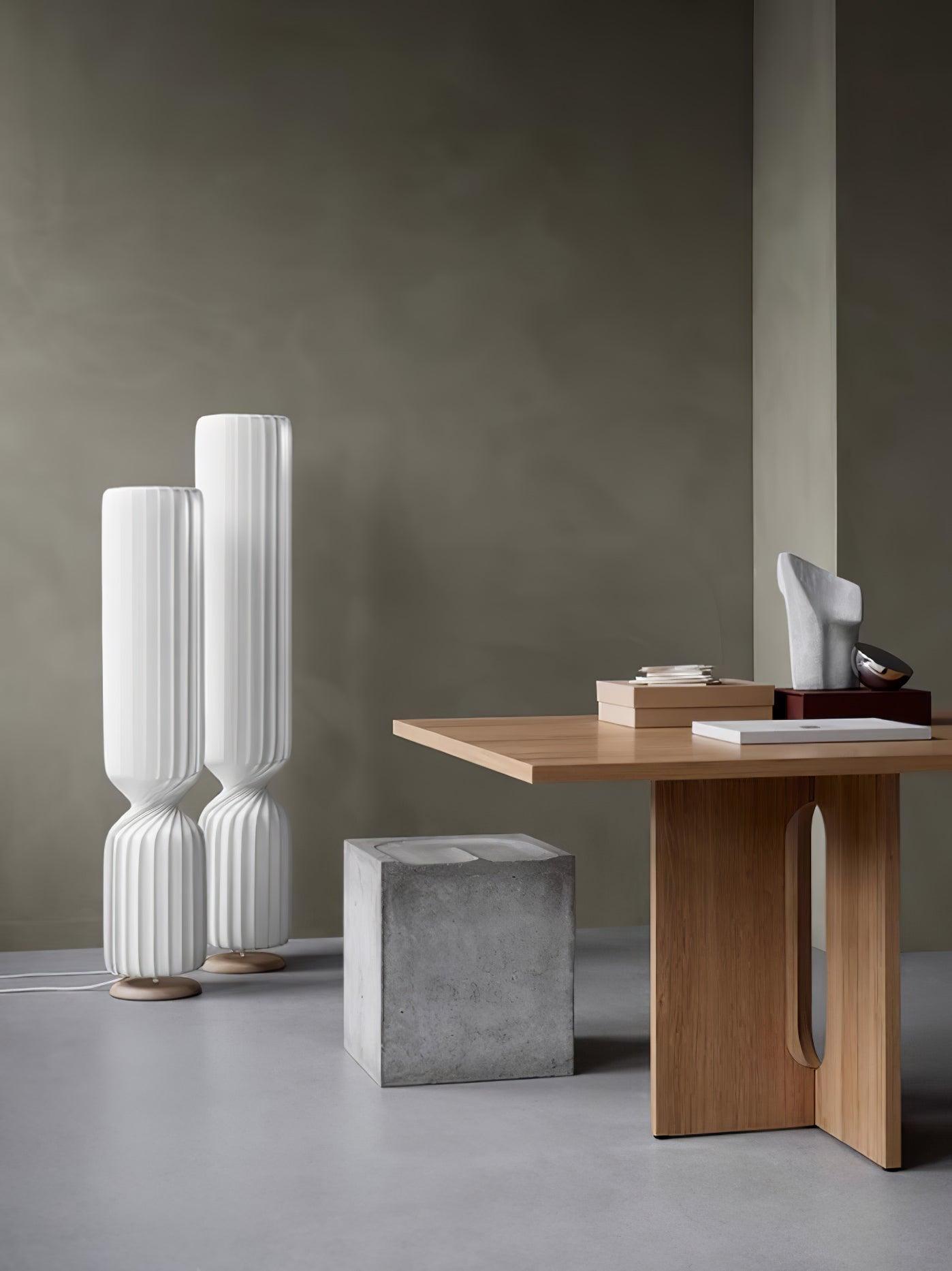 Twist Floor Lamp with Integrated LED - Modern White Design