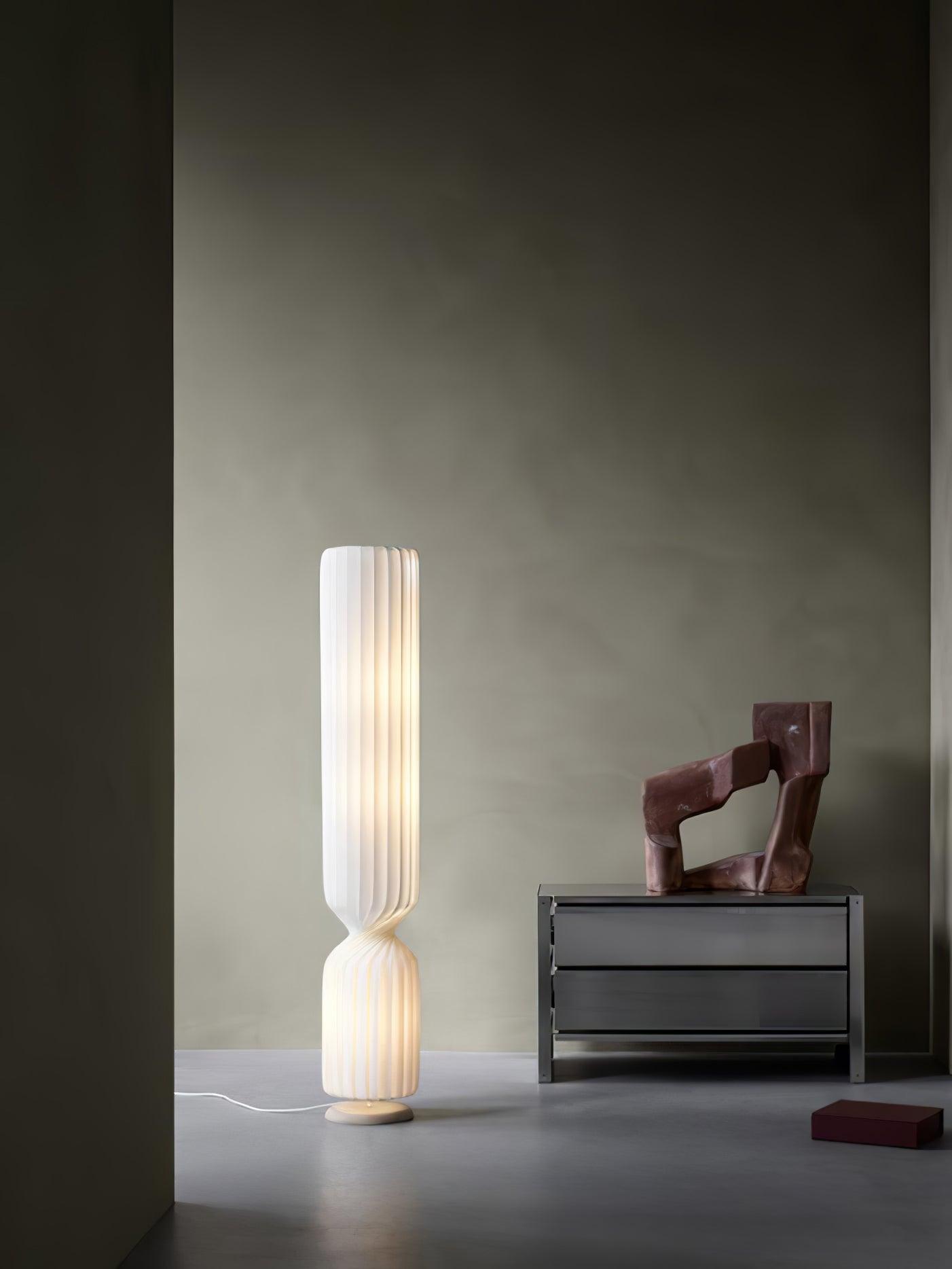 Twist Floor Lamp with Integrated LED - Modern White Design
