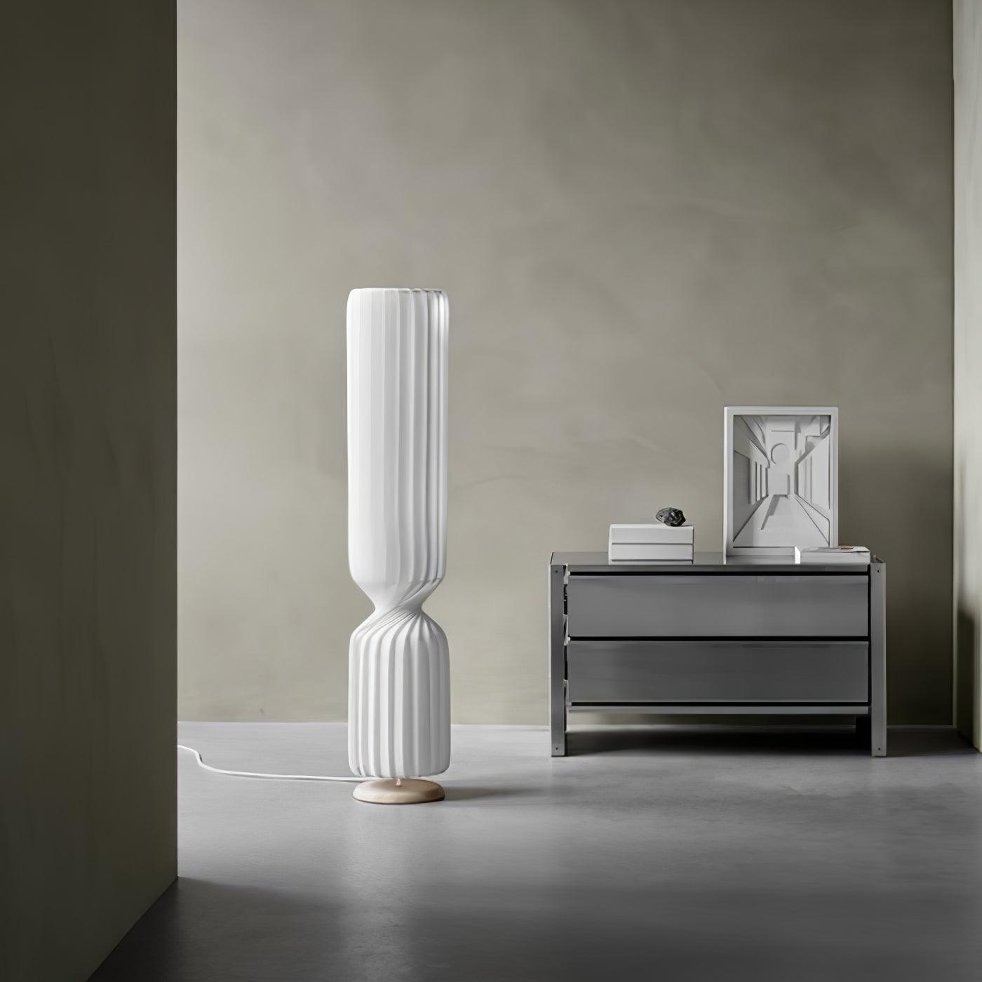 Twist Floor Lamp with Integrated LED - Modern White Design