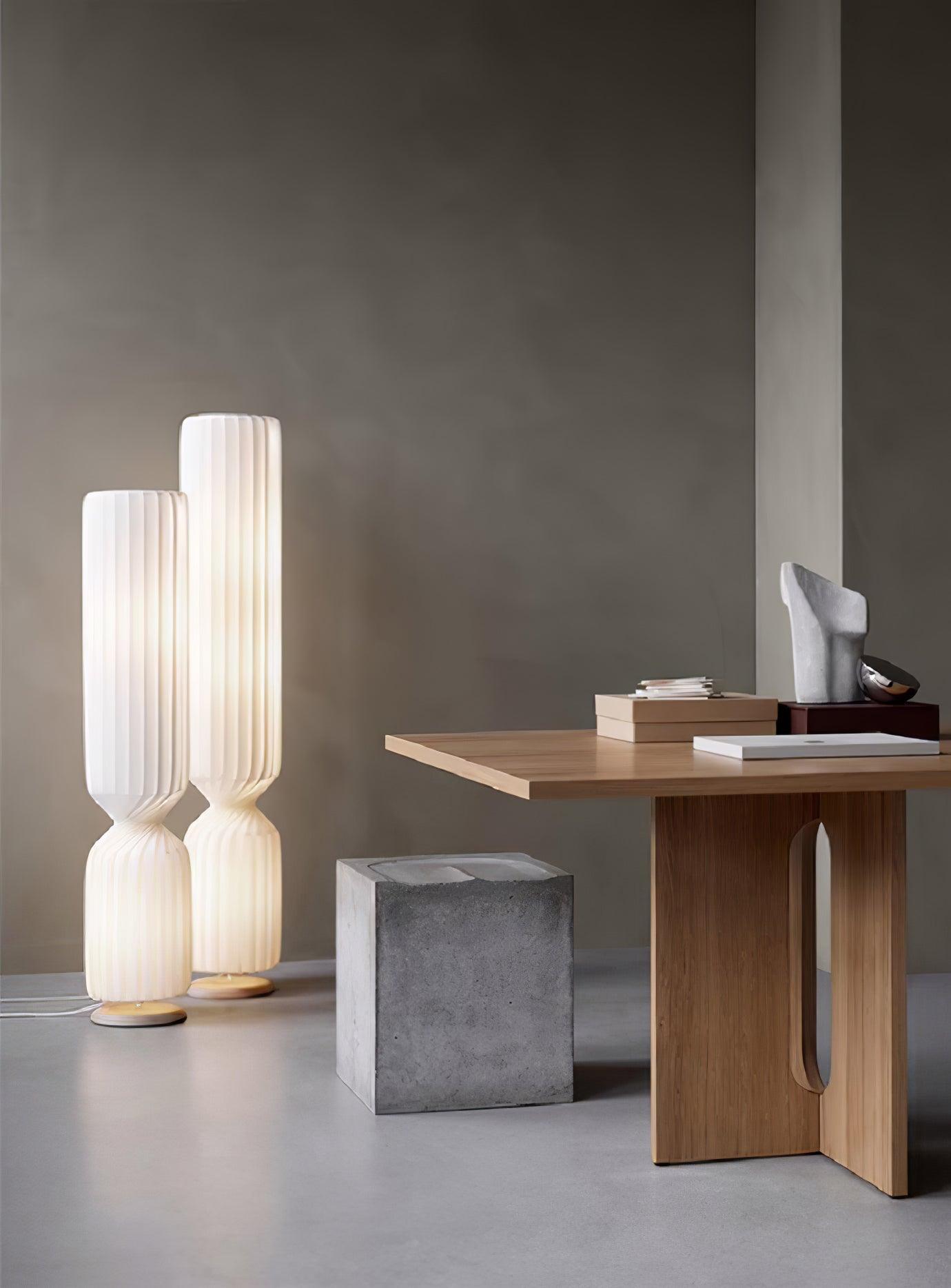Twist Floor Lamp with Integrated LED - Modern White Design