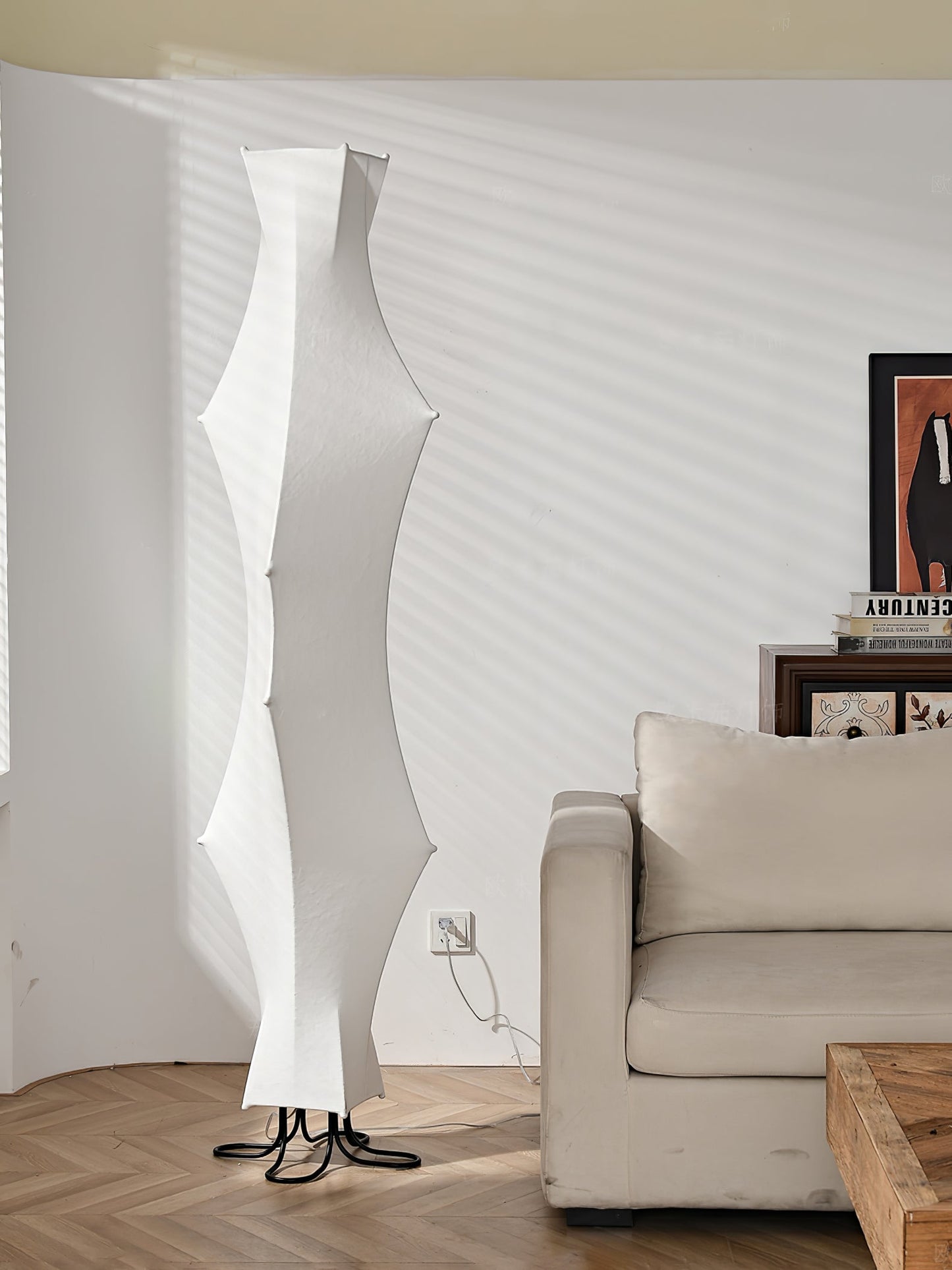 Twist Silk Floor Lamp with LED Shade for Modern Living