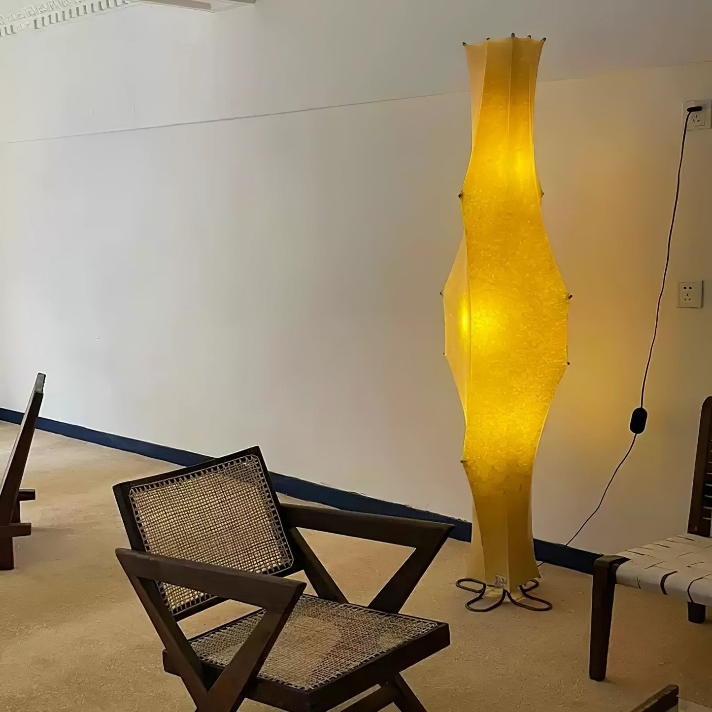 Twist Silk Floor Lamp with LED Shade for Modern Living